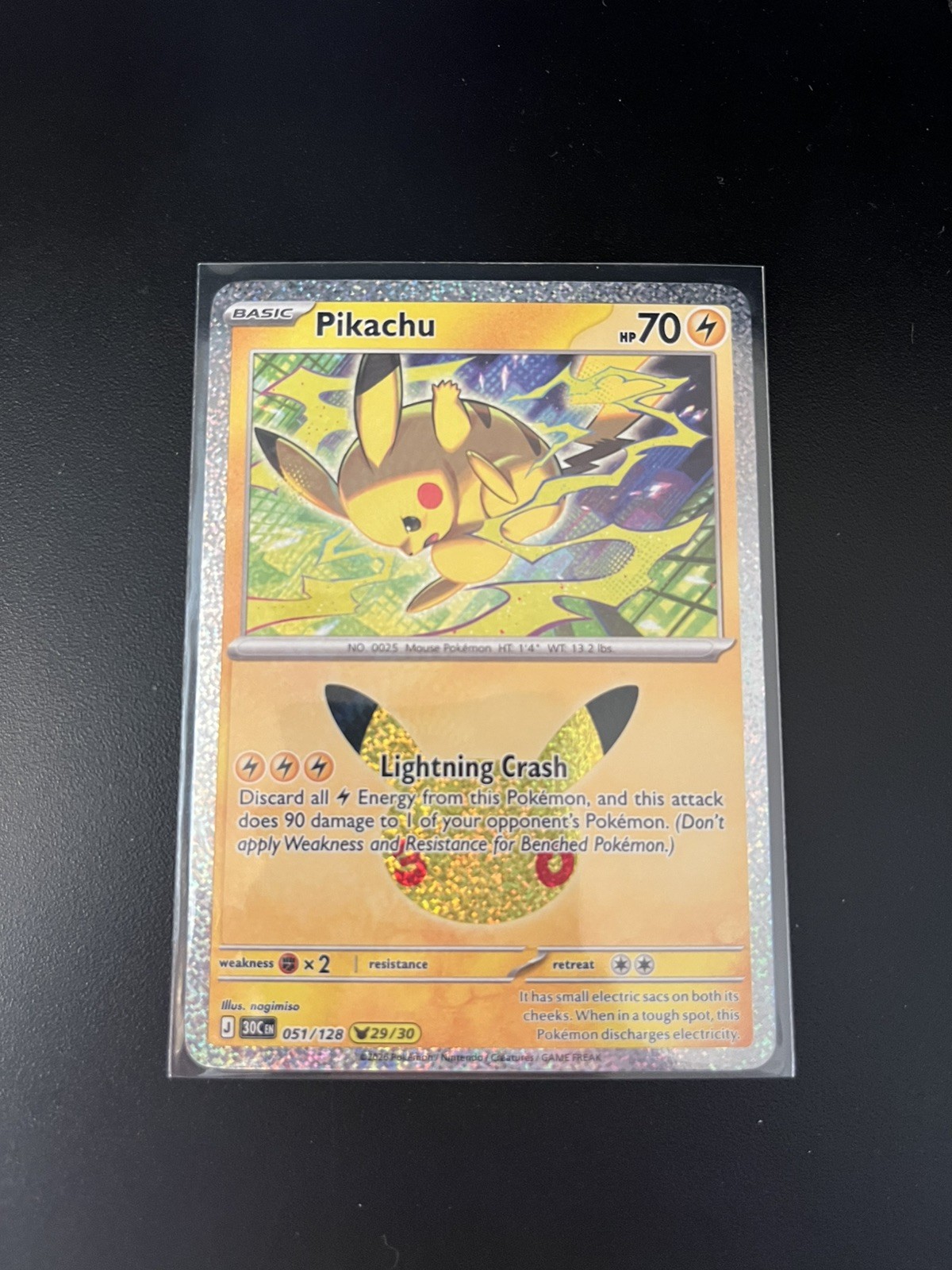 Pokémon TCG Pikachu 051/128 30th Celebrations 29/30 NM