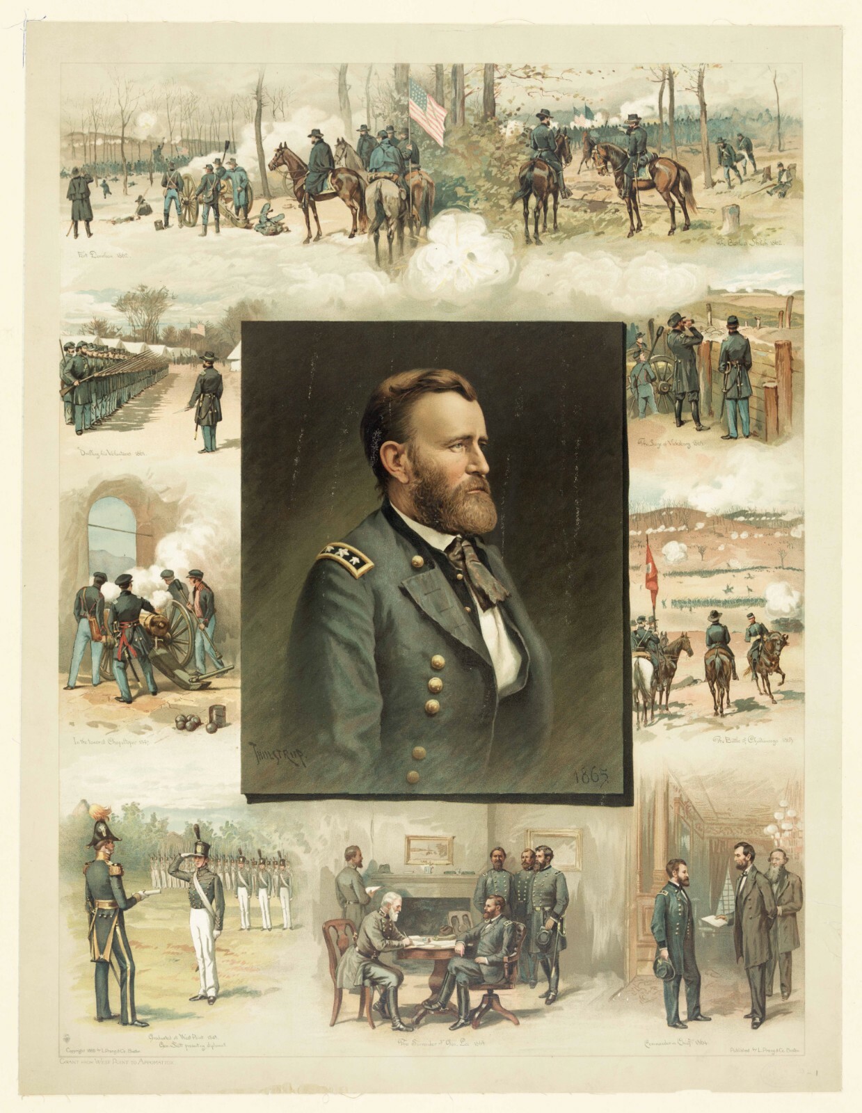 Grant from West Point to Appomattox Thulstrup 8x12 Canvas Beautiful Repro Grant from West Point to Appomattox Thulstrup 8x12 Canvas Beautiful Repro