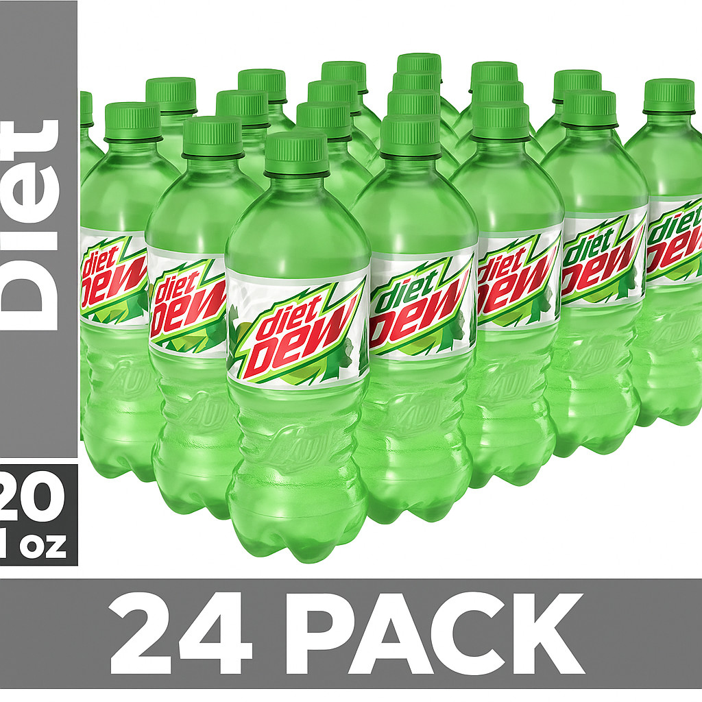 NEW24 Pack 20 oz Mountain Dew Diet Soda 