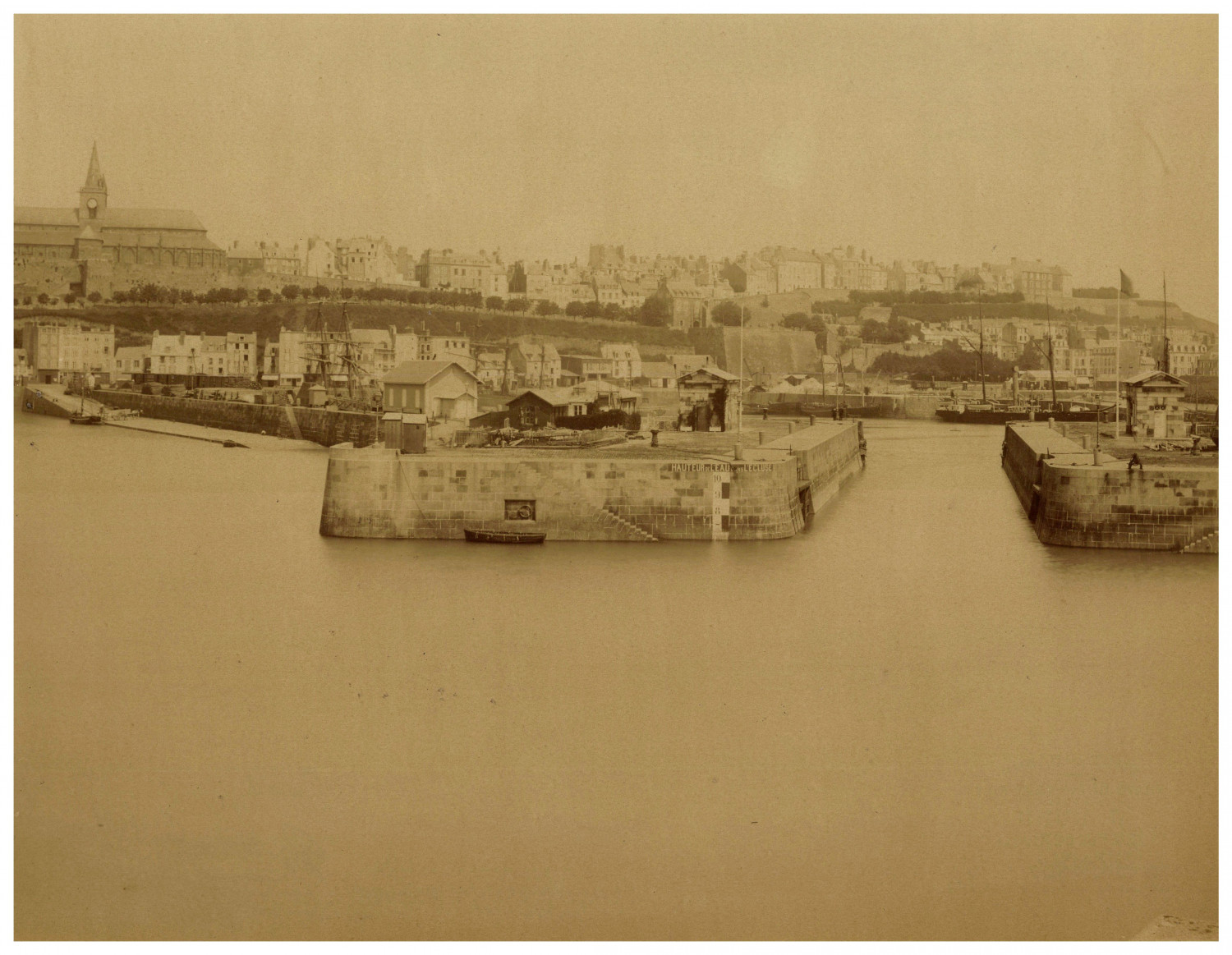 France, Granville, Le Port vintage albumen print albumen print 21x27 C France, Granville, Le Port vintage albumen print albumen print 21x27 C
