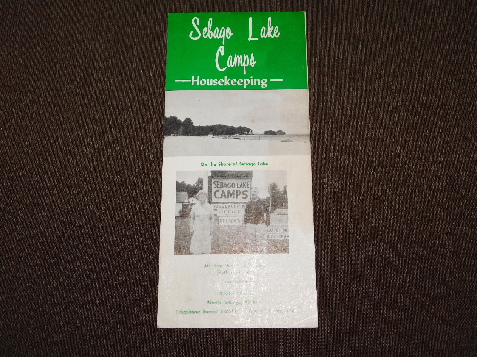 VINTAGE MAINE SEBAGO LAKE CAMPS BROCHURE