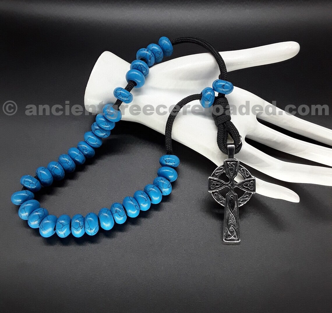 Oceanus Military 550 Paracord Orthodox Rosary v33, Stainless Silver Cross