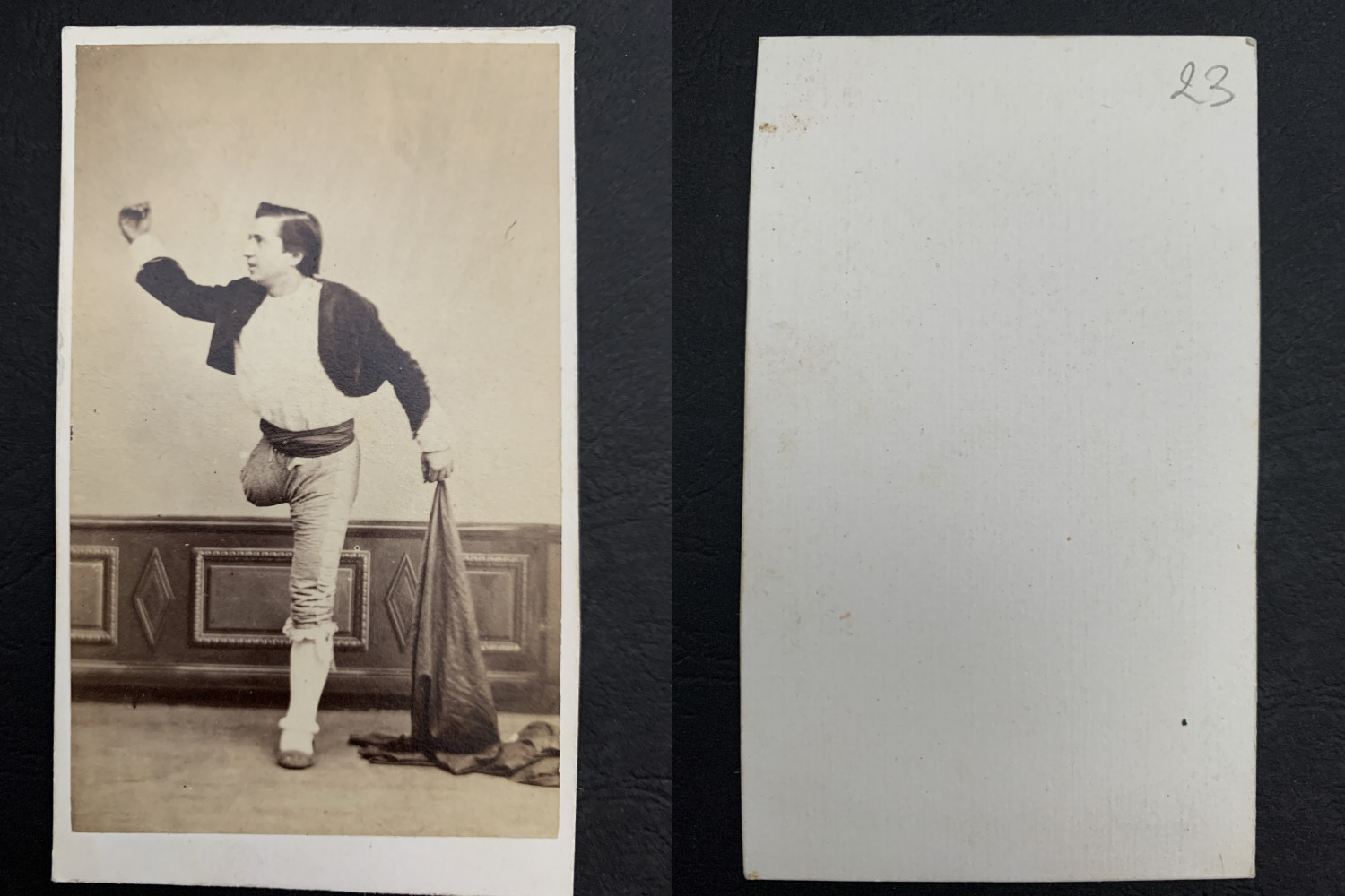 Juliano Donato, Spanish Actor, One Legged Vintage Albumen Print. CDV.