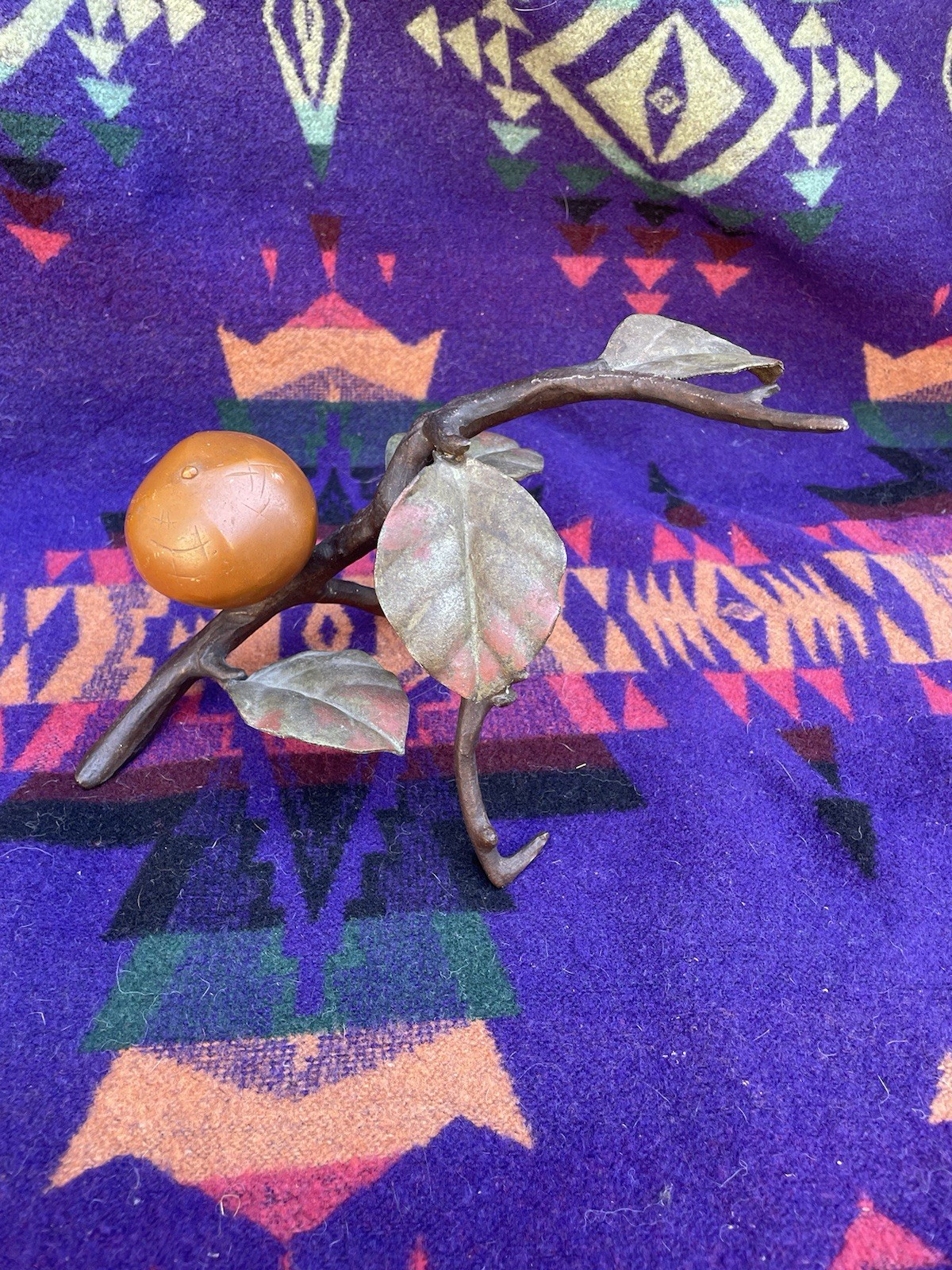 Antique Japanese Persimmon Tree Branch Desktop Sculpture