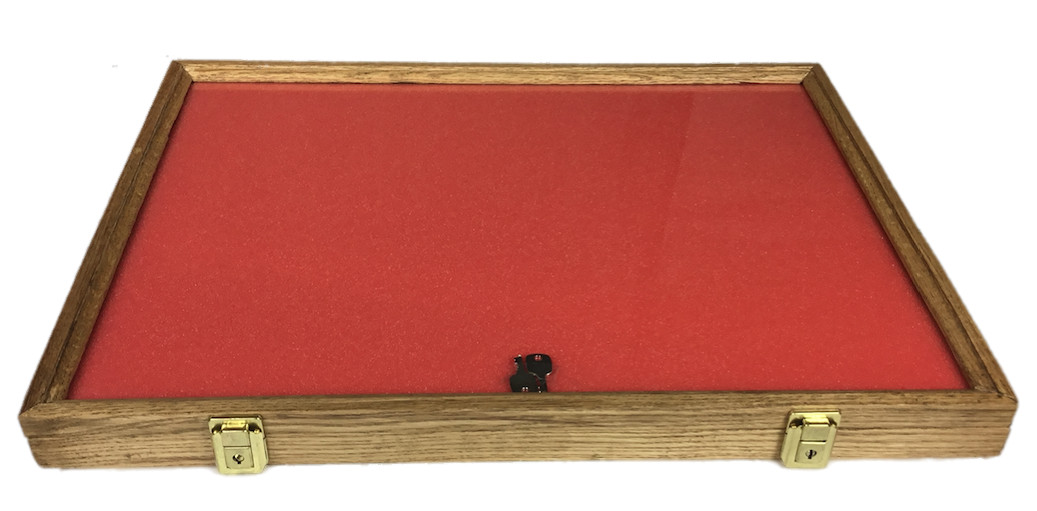 Oak Wood Display Case 18 x 24 x 2 for Arrowheads Knifes Collectibles & More 