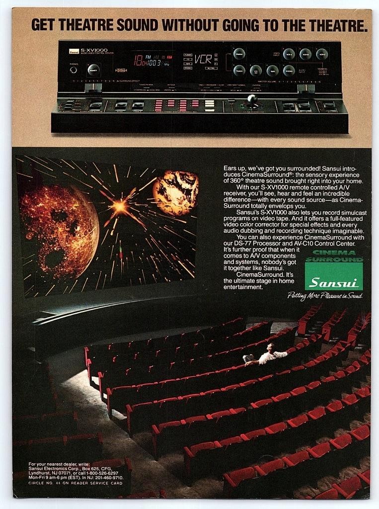 Sansui S-XV1000 Audio Receiver Print Ad 8x10\ Sansui S-XV1000 Audio Receiver Print Ad 8x10\