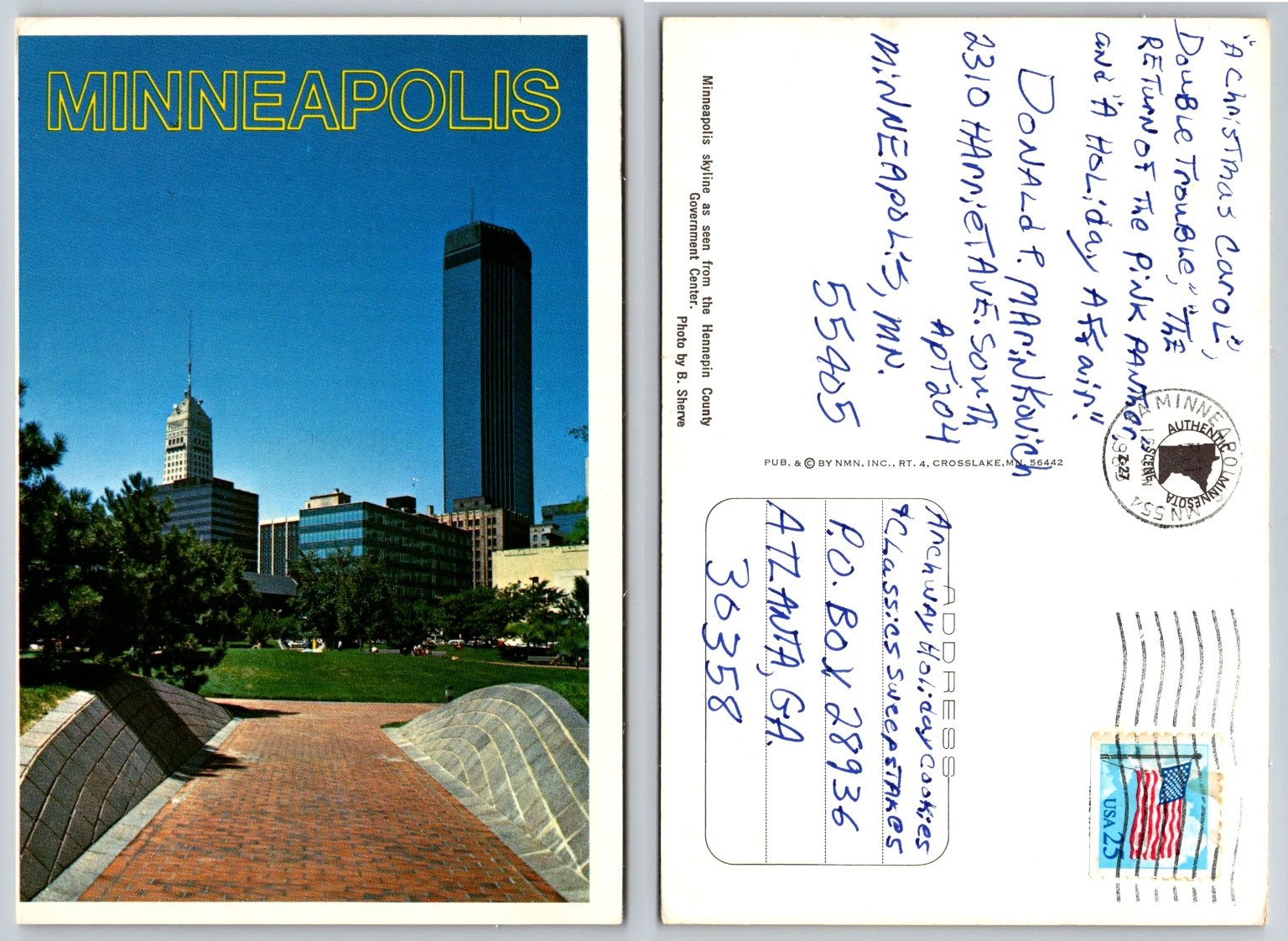 Vintage 1987 Minneapolis MN Skyline Postcard Posted Chrome NMN Inc. Vintage 1987 Minneapolis MN Skyline Postcard Posted Chrome NMN Inc.