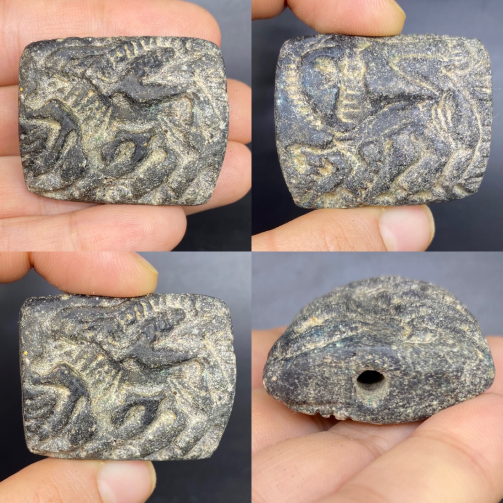 Very rare ancient near eastern double side intaglio bead