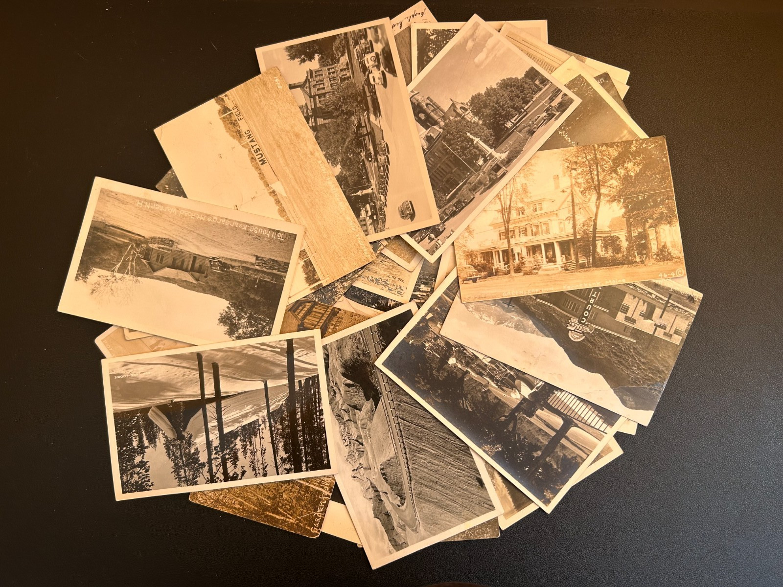 Cities and Landscapes Views. Mostly US Vintage Real Photo Postcards Lot of 30