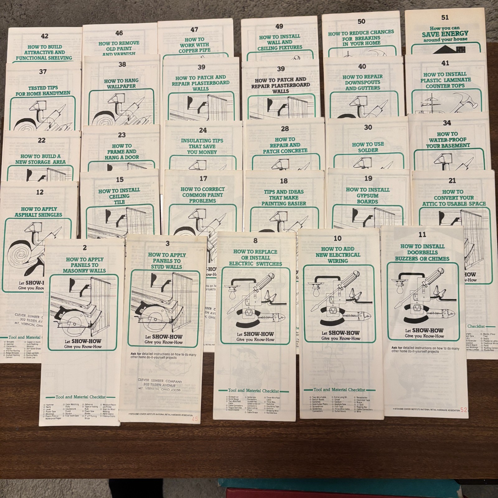 29 SHOW HOW BOOKLETS: home repair projects (1970s vintage).  See photos.