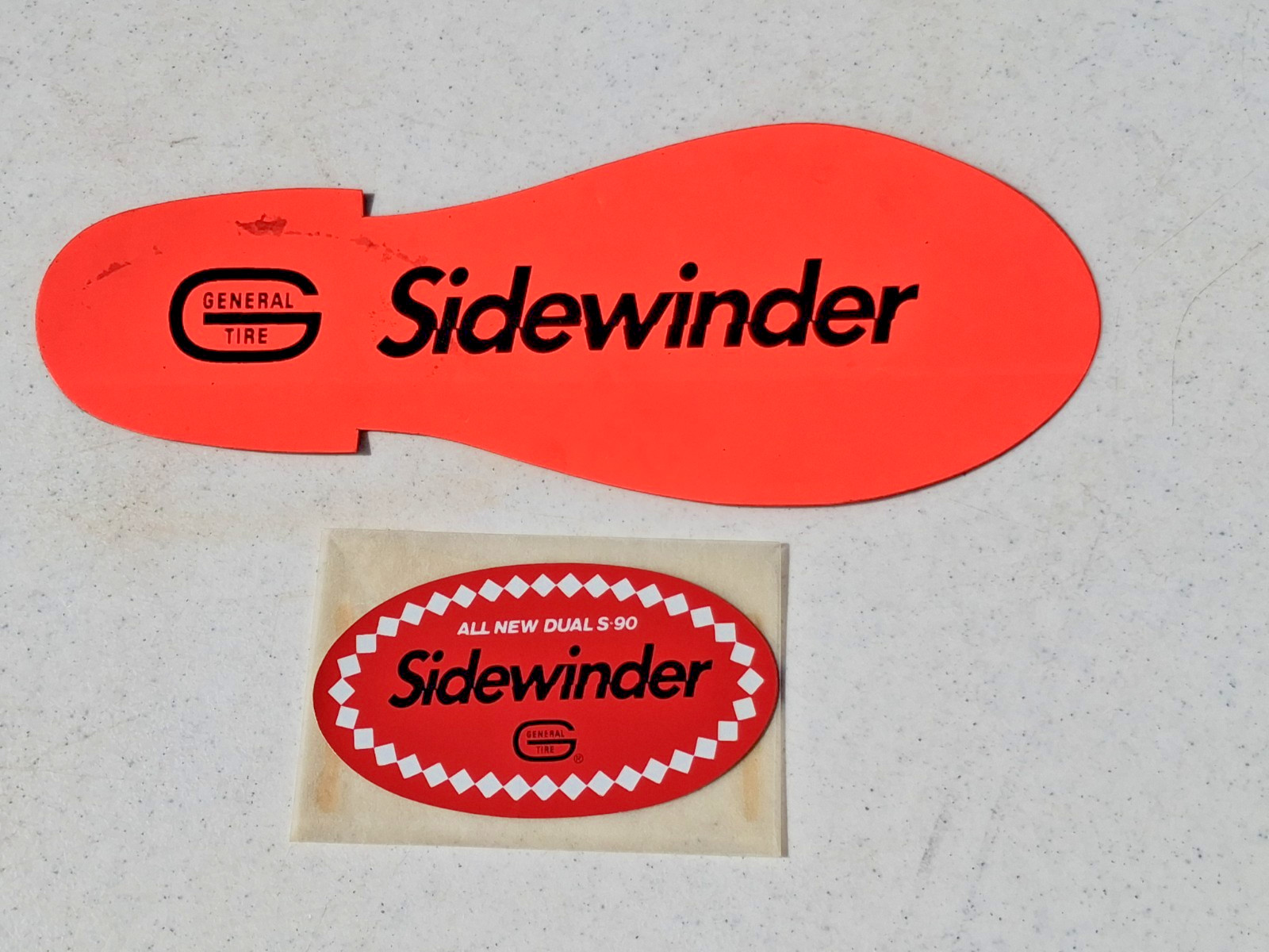 Vintage \'68-\'69 Sidewinder Tire, Advertising Wall/Window Sticker Set - RARE Adv.