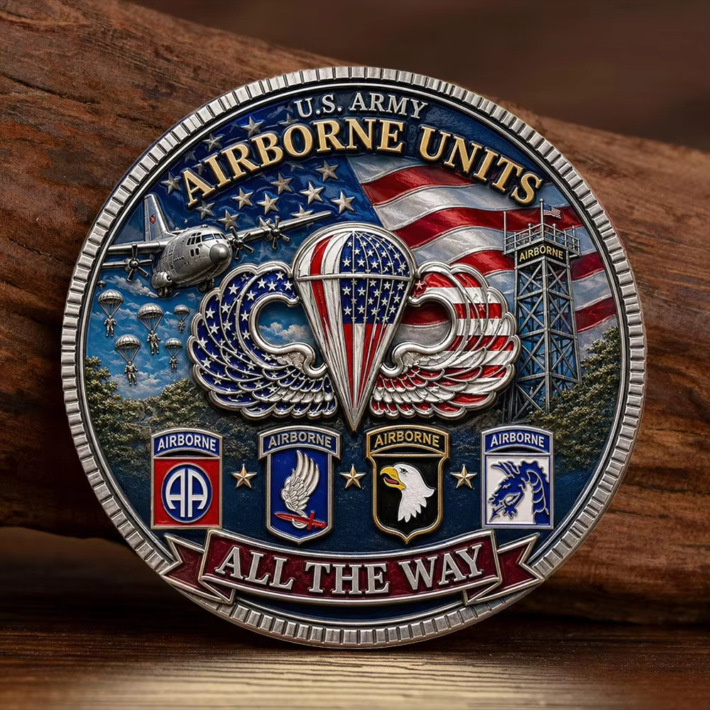 U.S. Army Airborne Units Challenge Coin 82nd 101st 11th 173rd Airborne Heritage U.S. Army Airborne Units Challenge Coin 82nd 101st 11th 173rd Airborne Heritage