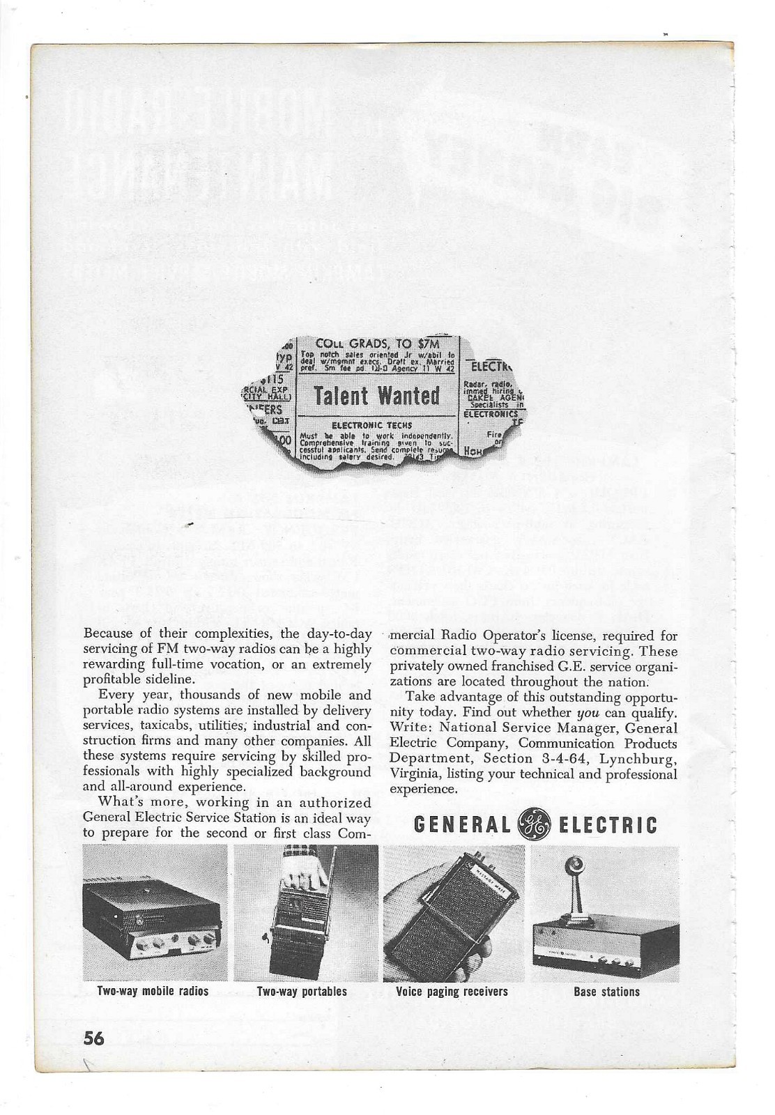General Electric Radios/Receivers/Stations & Lampkin Laboratories 1964 Print Ads