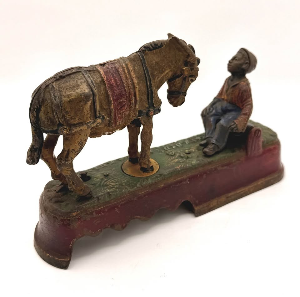Antique 1897 Mechanical Cast Iron Coin Bank - Always Did Spise A Mule