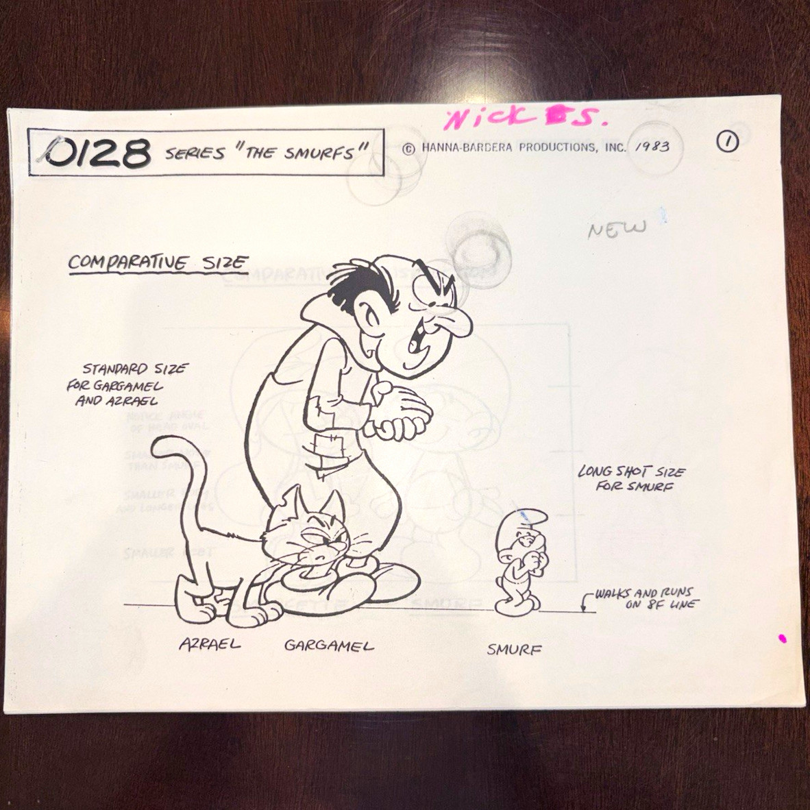 1983 Hanna Barbera SMURFS Model Sheets 47 Page Production Photocopy Lot 0128