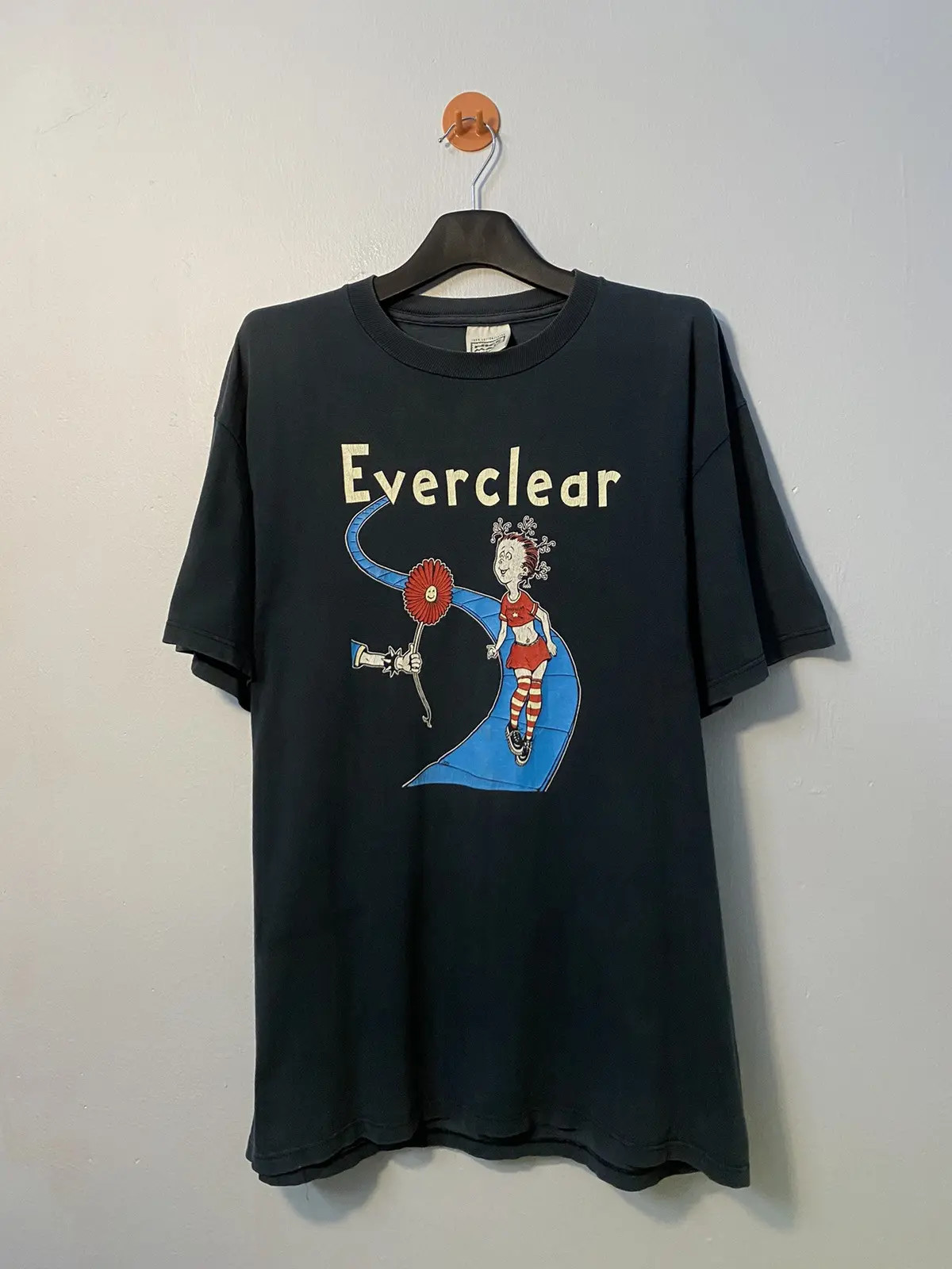 Vintage 90s Everclear Band Grunge Dr Suess Style Tshirt BOT_205  