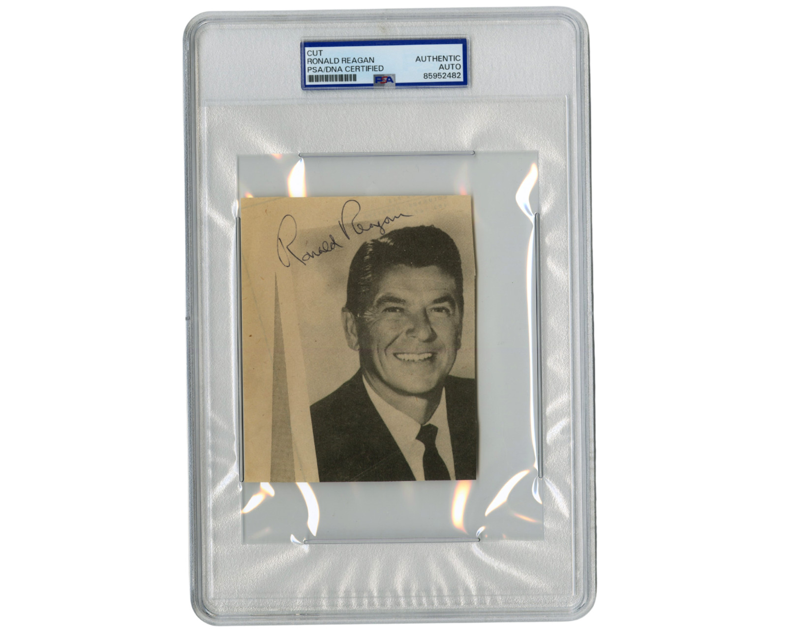 President Ronald Reagan Signed Portrait Cut PSA Auto