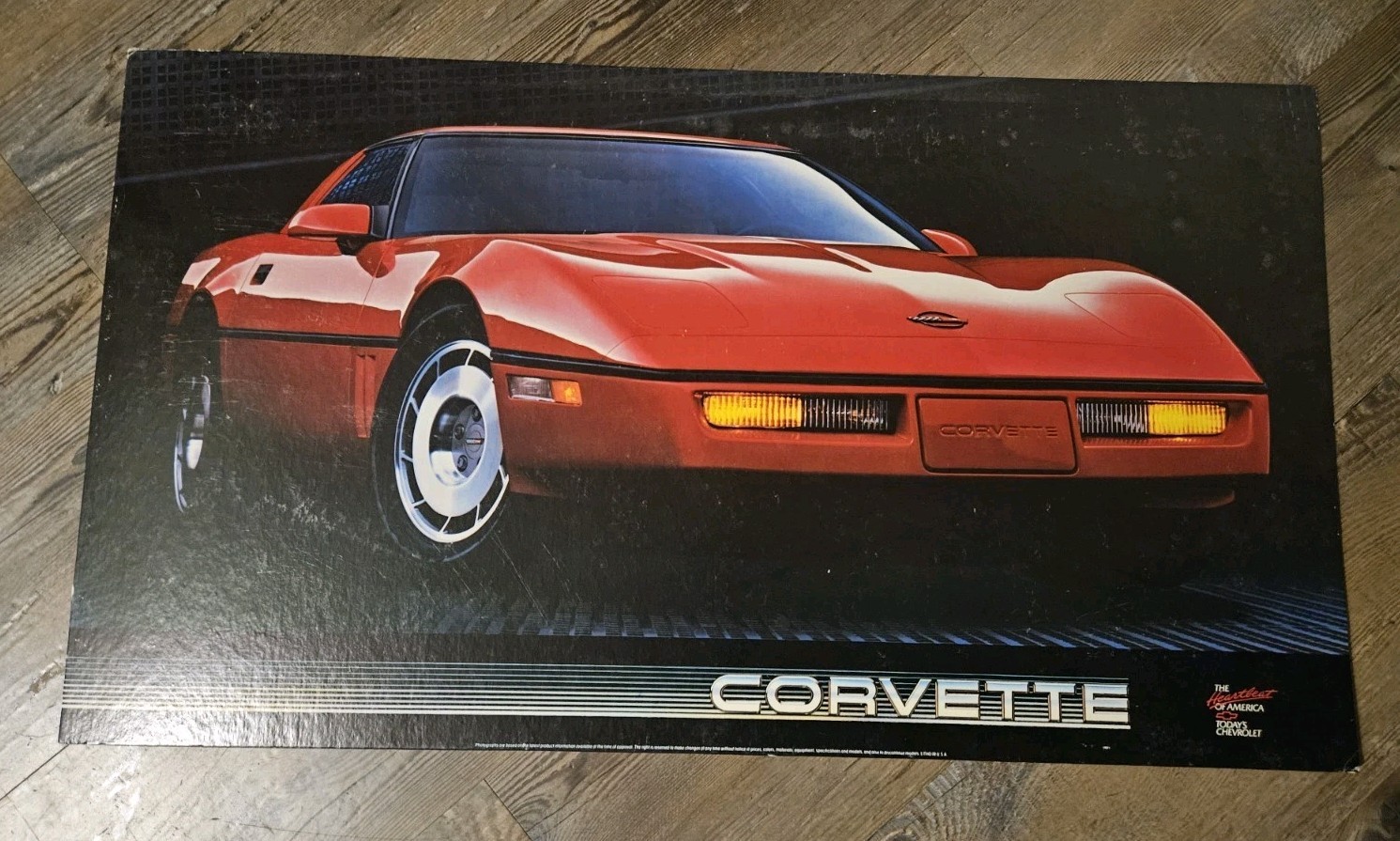 GM Dealership Cardboard Poster 1987 Chevrolet C4 Corvette OEM Z51 32x18