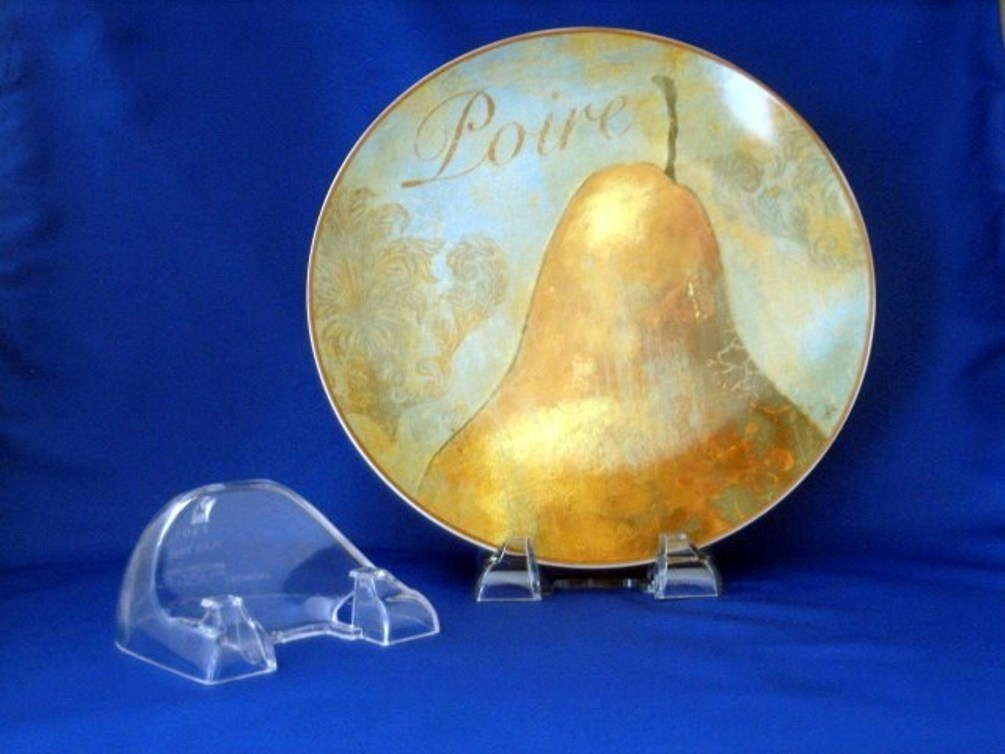 12 Clear Plate Stands, China, antique, dinnerware