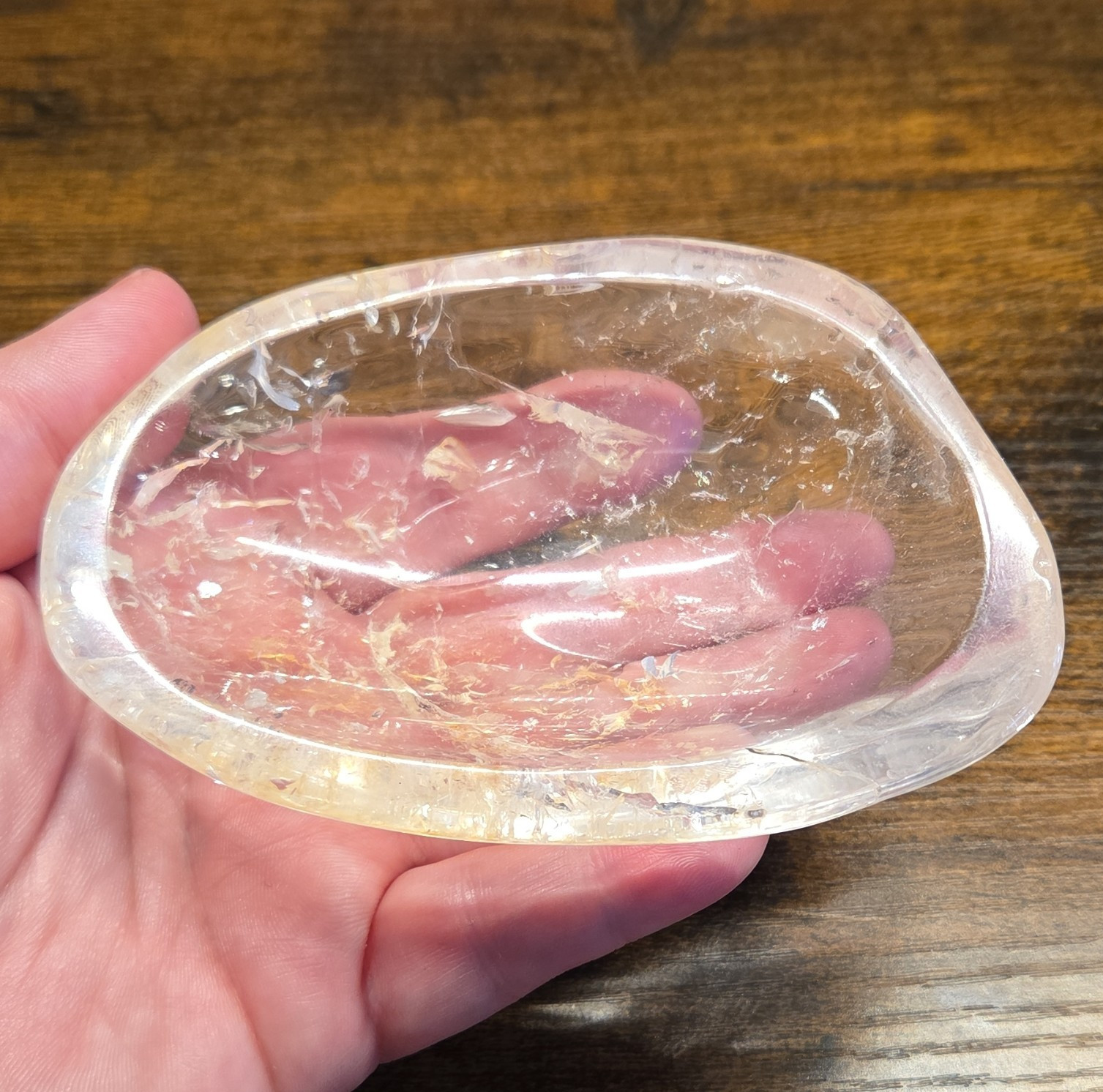 Clear Quartz Crystal Bowl, 4.5 in X 3 In., 232g, L#B2
