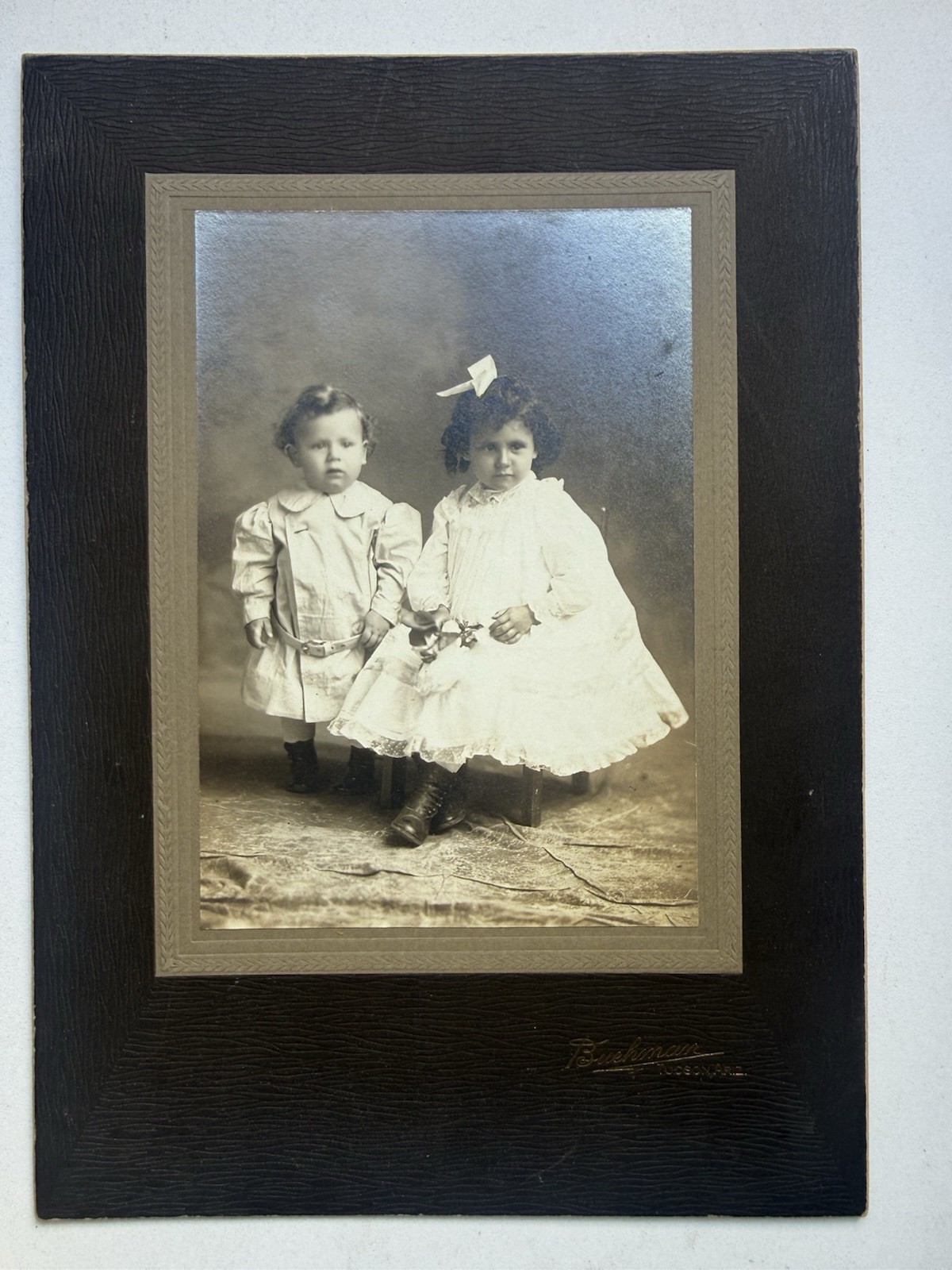 c1910 Buehman Tucson AZ Ruth & Vincent Sabichi Children Antique Photo