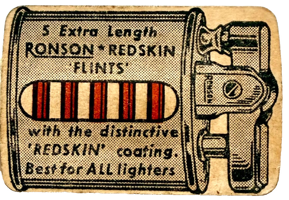 1952 Ronson Redskin Five Flinter Lighter Flint Dispenser Vintage Tobacciana