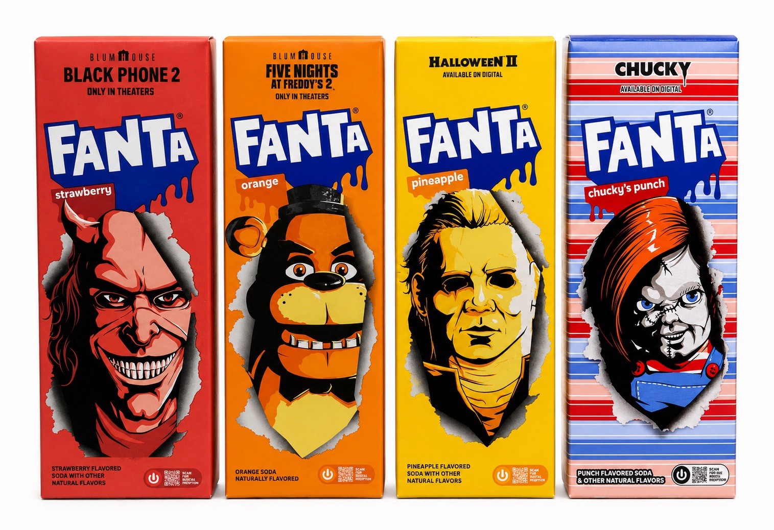 COMPLETE Fanta Halloween Promotional 4 Box Collector Set Horror Movies