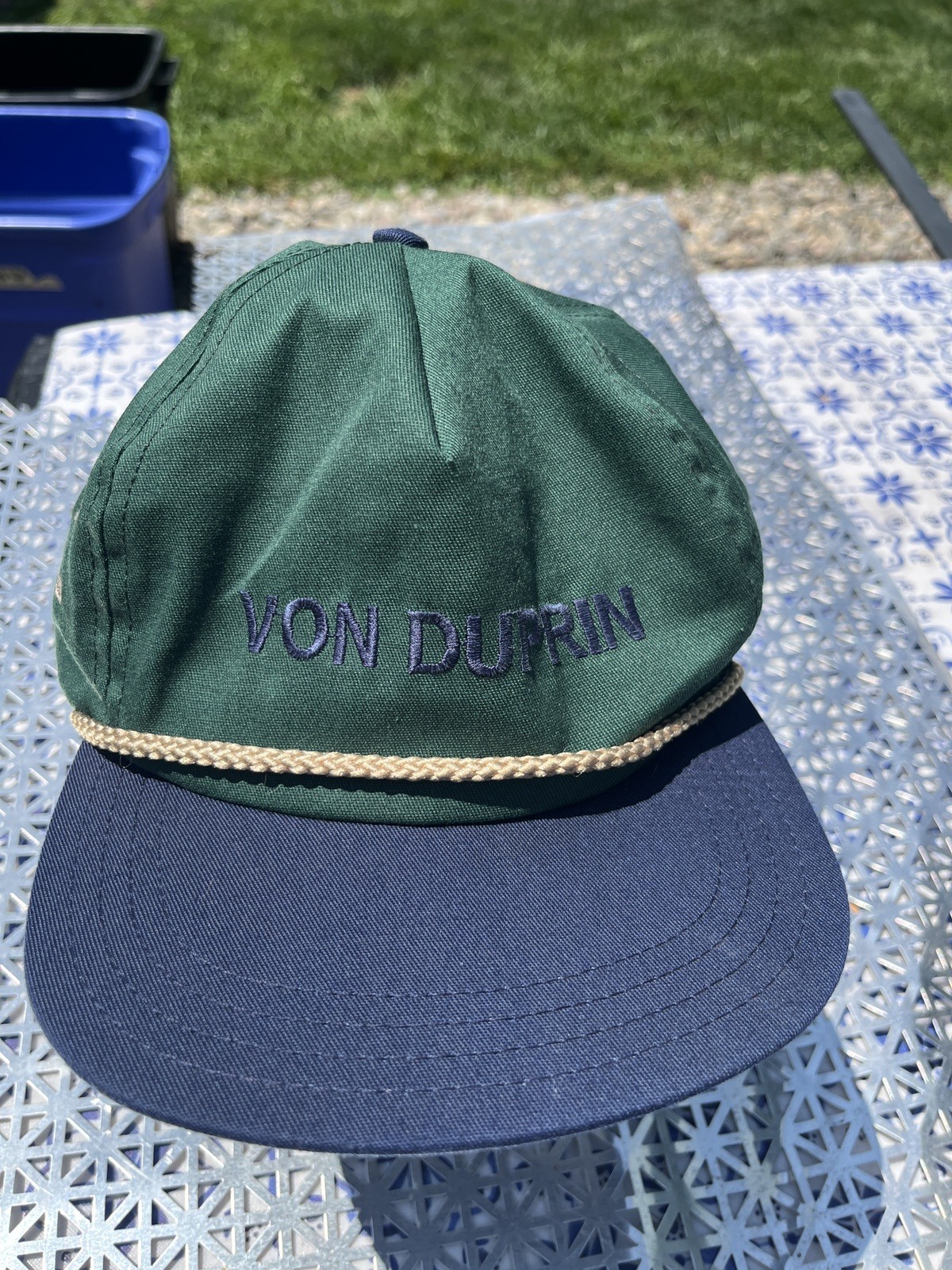 Von Duprin Collectible Baseball Cap Vintage Made In USA. Display Broken Strap