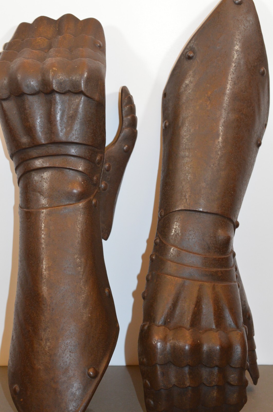 Large (2.2kg) Pair 19th Century Iron Armour Gauntlets, Articulated Thumb, c1890 Large (2.2kg) Pair 19th Century Iron Armour Gauntlets, Articulated Thumb, c1890