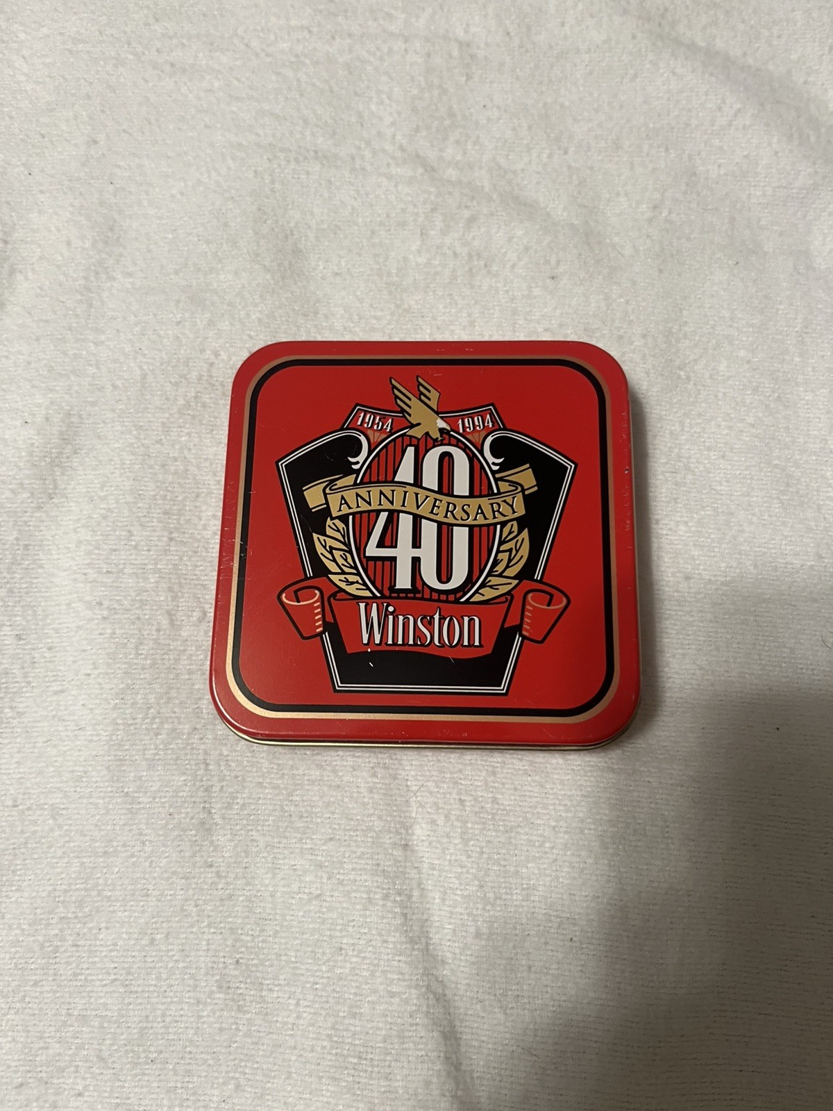 RARE - Vintage Winston Cigarettes 40th Anniversary Lighter In Metal Tin 1994
