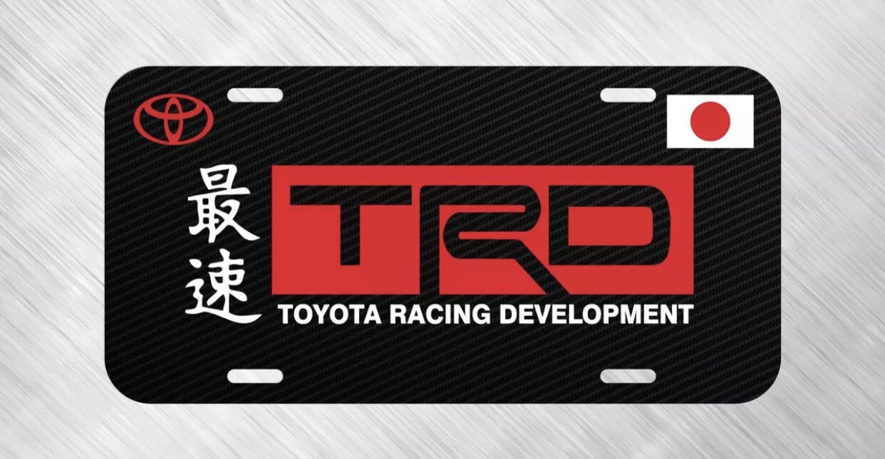 Simulated Carbon Fiber TRD JDM Toyota License Plate Auto Car Tag Simulated Carbon Fiber TRD JDM Toyota License Plate Auto Car Tag
