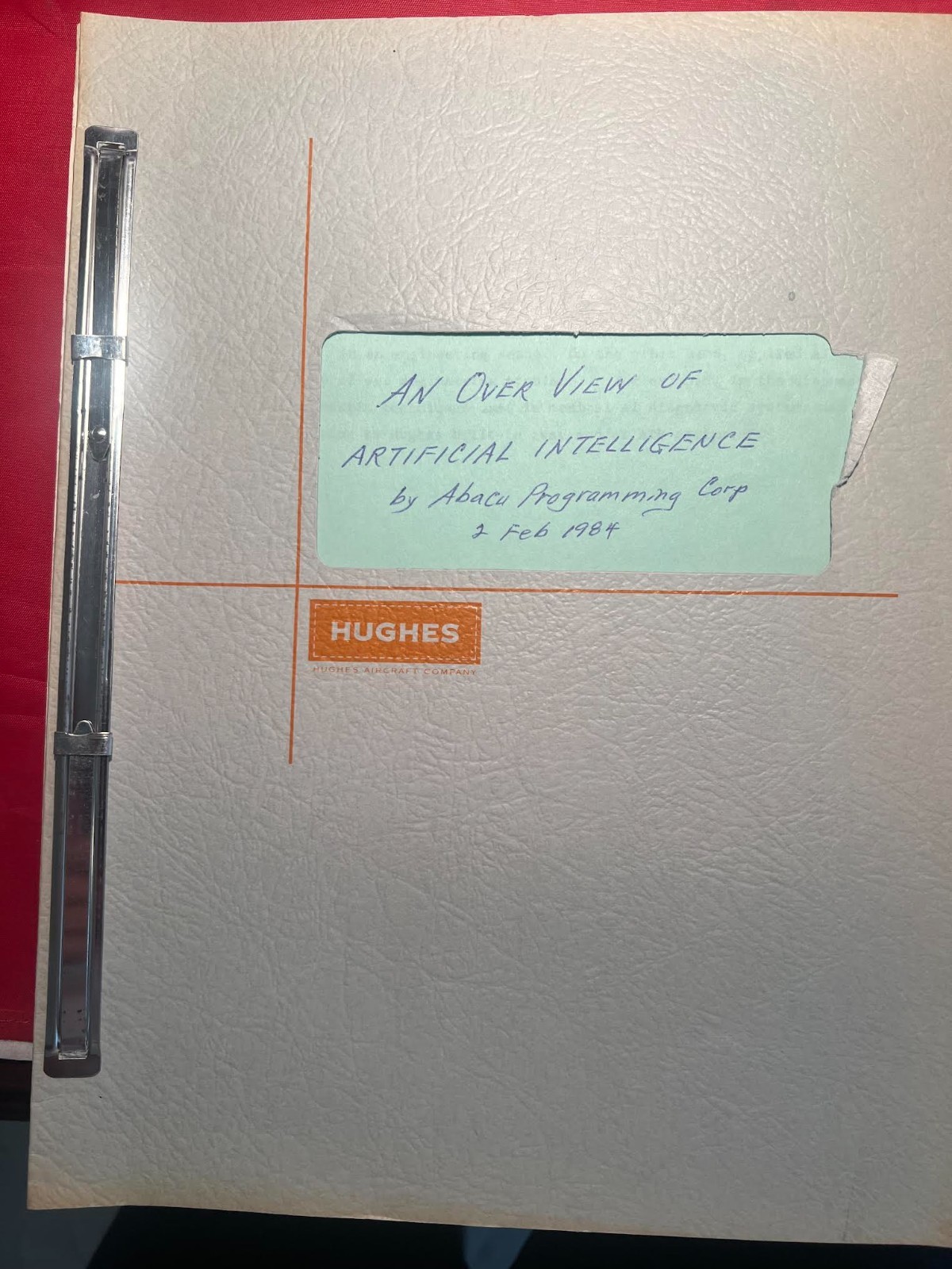 RARE HOWARD HUGHES AIRCRAFT ARTIFICIAL INTELLIGENCE PRESENTATION MATERIAL