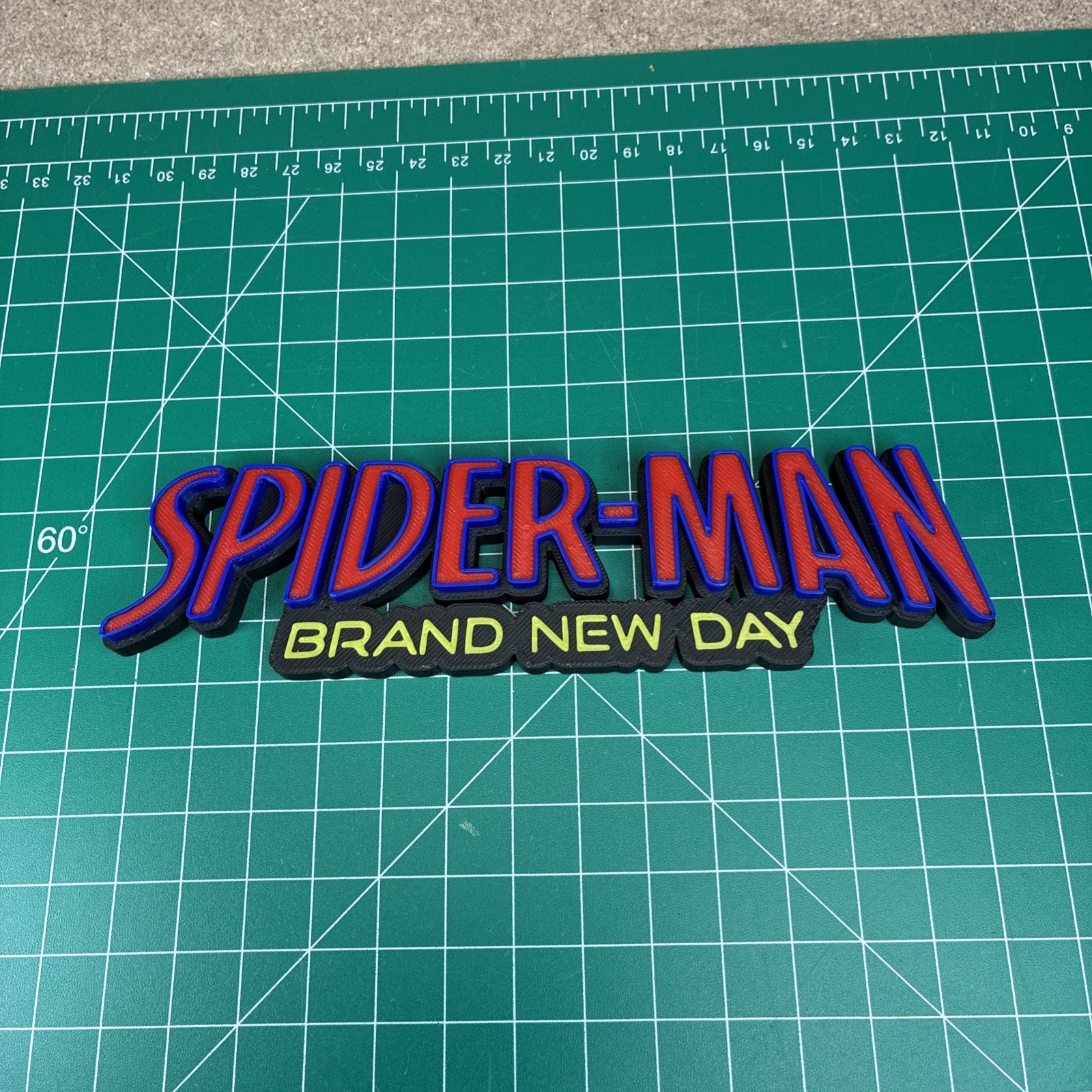 3D Printed Spider Man Brand New Day Marvel Sign Logo Display