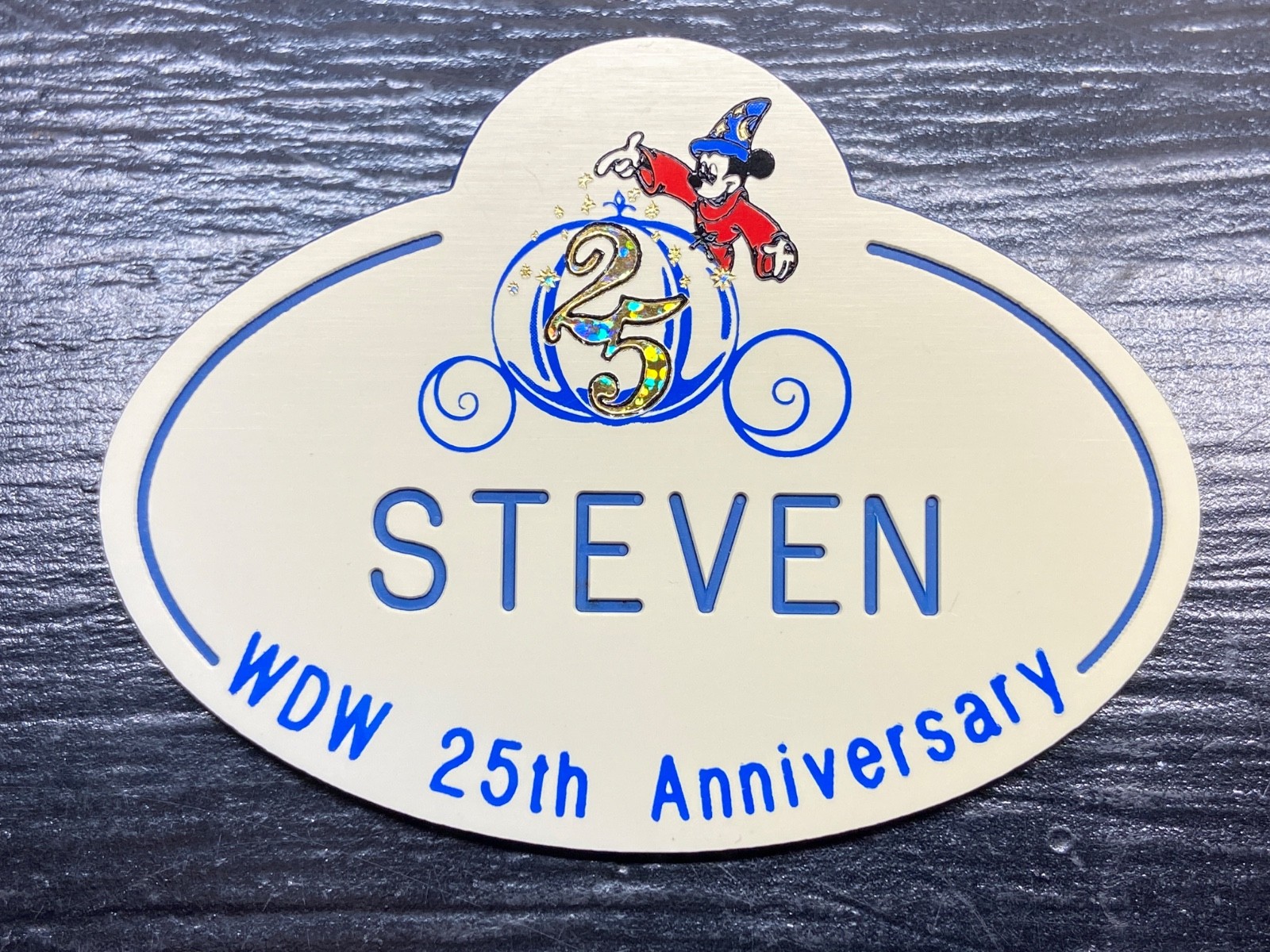 π° Rare 1996 Walt Disney Imagineering WDW 25th Anniversary Name Badge β STEVEN π° Rare 1996 Walt Disney Imagineering WDW 25th Anniversary Name Badge β STEVEN