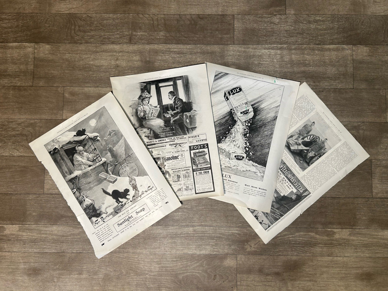 4 Authentic 1900 Illustrated London News Ad Pages - Victorian Era Ephemera