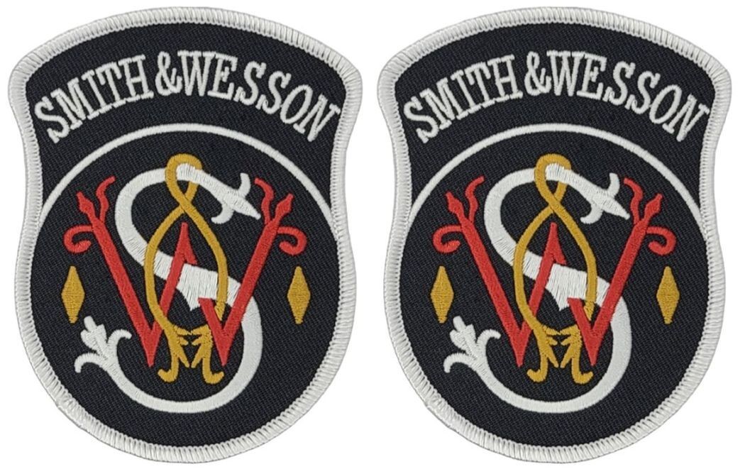 Smith and Wesson Firearm Gun Embroidered Patch | 2PC HOOK BACKING   3.75