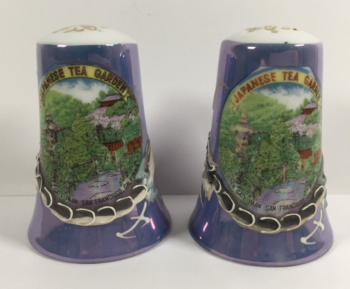 Dragonware Salt And Pepper Shakers - Souvenir Japanese Tea Garden SF CA - Japan