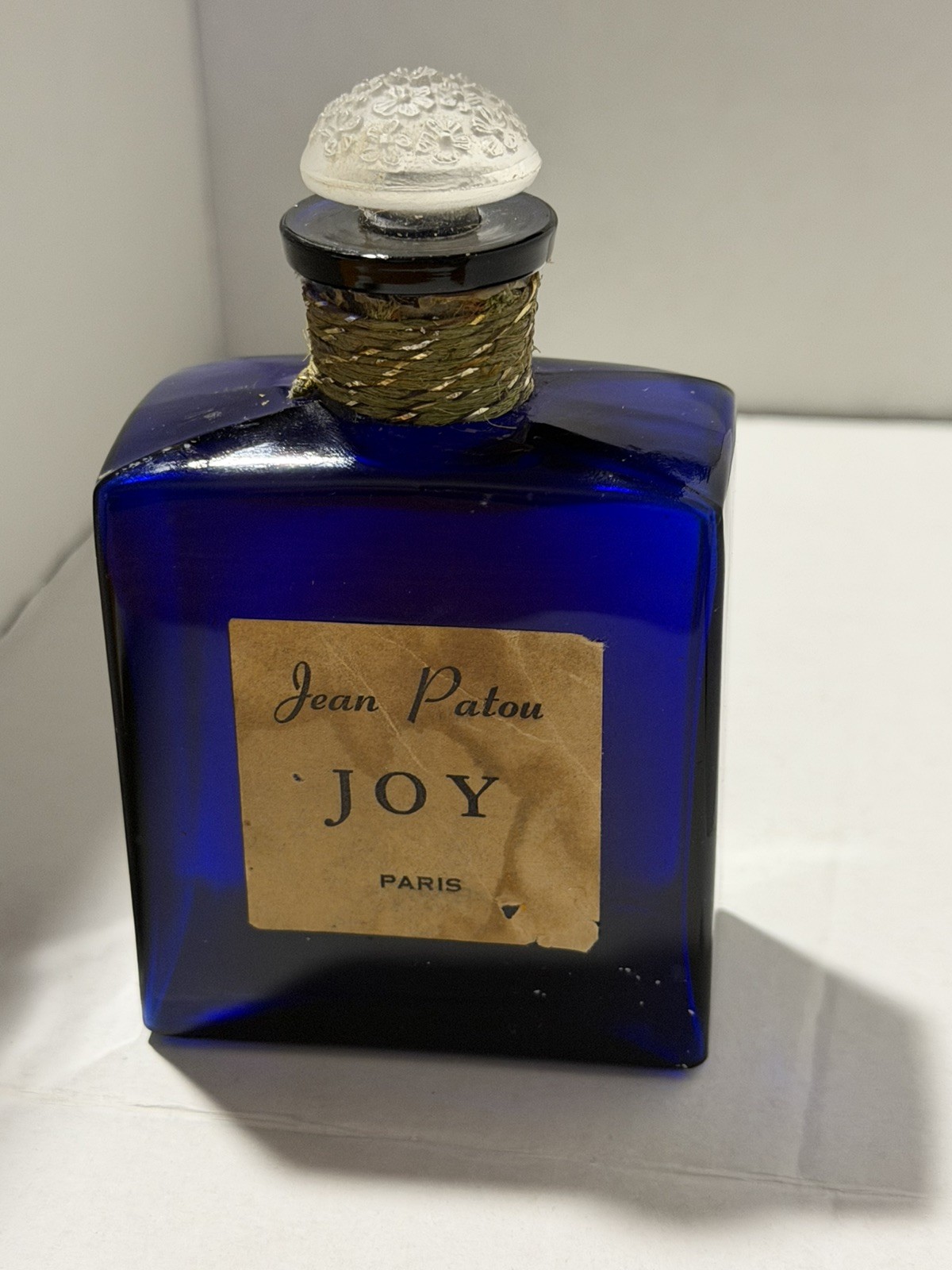 Vtg Cobalt Blue JEAN PATOU Paris Perfume Bottle JOY 4.5\