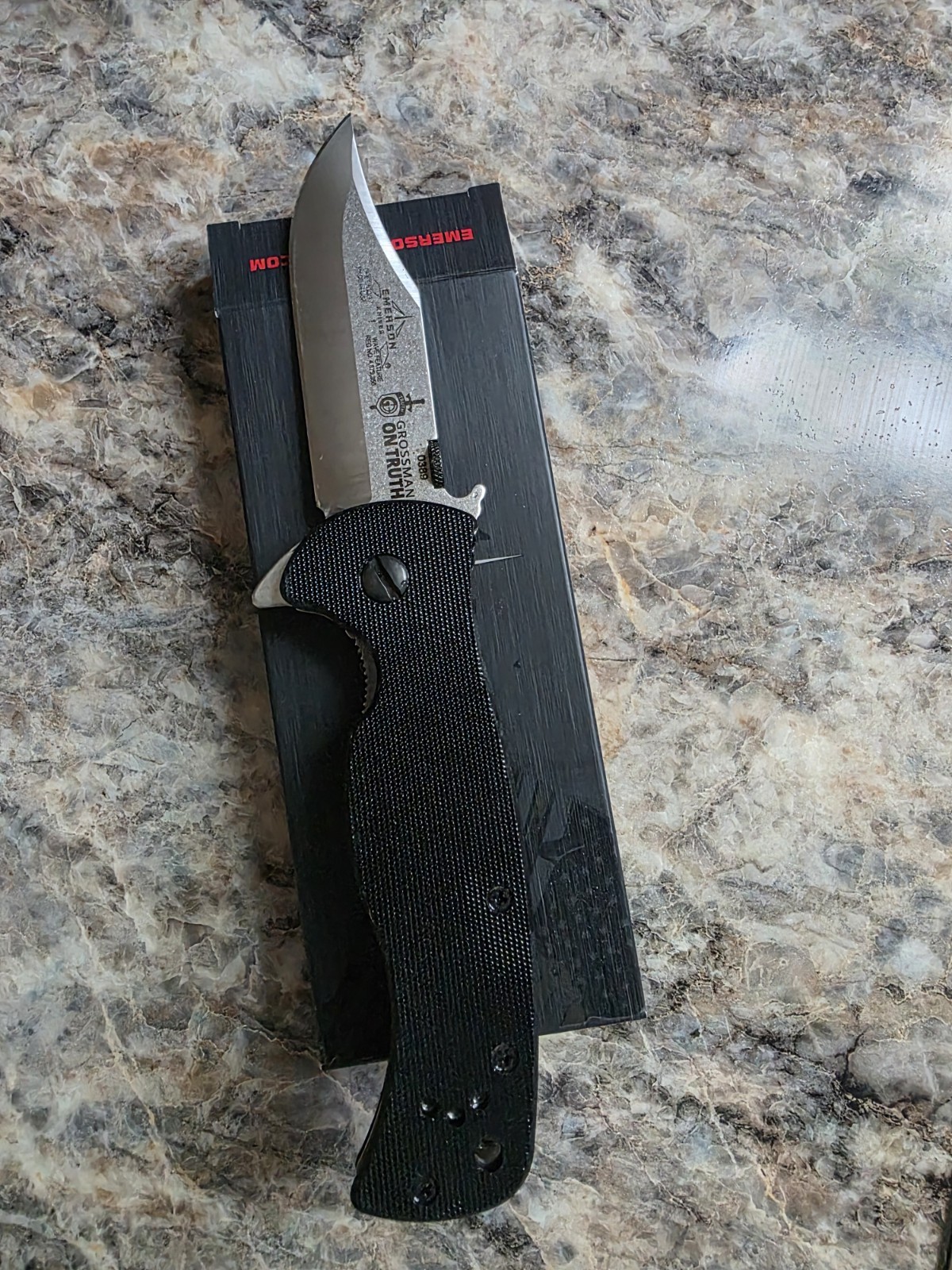 Emerson Knives Sheepdog Bowie Flipper 154CM Black G10 Titanium Handle Emerson Knives Sheepdog Bowie Flipper 154CM Black G10 Titanium Handle