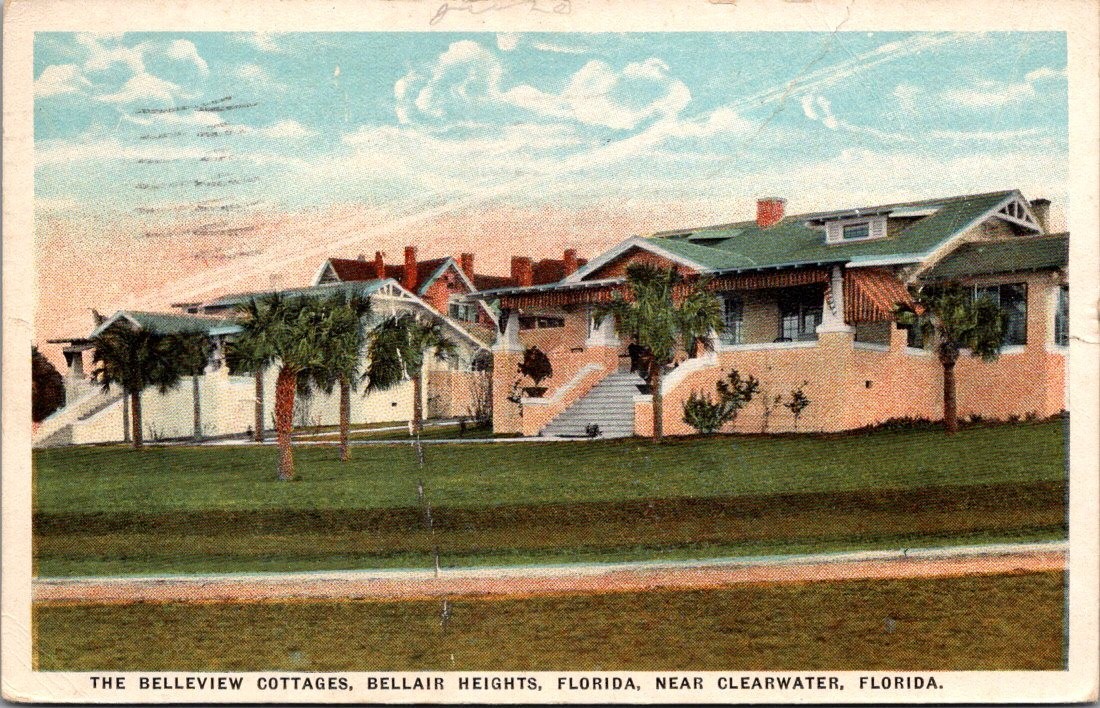 BELLEVIEW COTTAGES Bellair Heights CLEARWATER, Florida FL c1923 Postcard