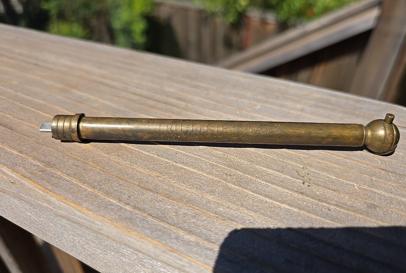 Vintage Druge Bros. Brass Tru-Flate Tire Pressure Gauge \
