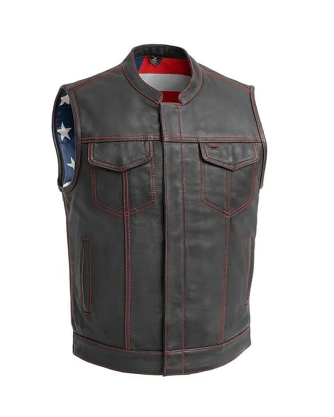 First Mfg Co - Born Free - Men\'s Motorcycle Biker Riding Black Leather Vest
