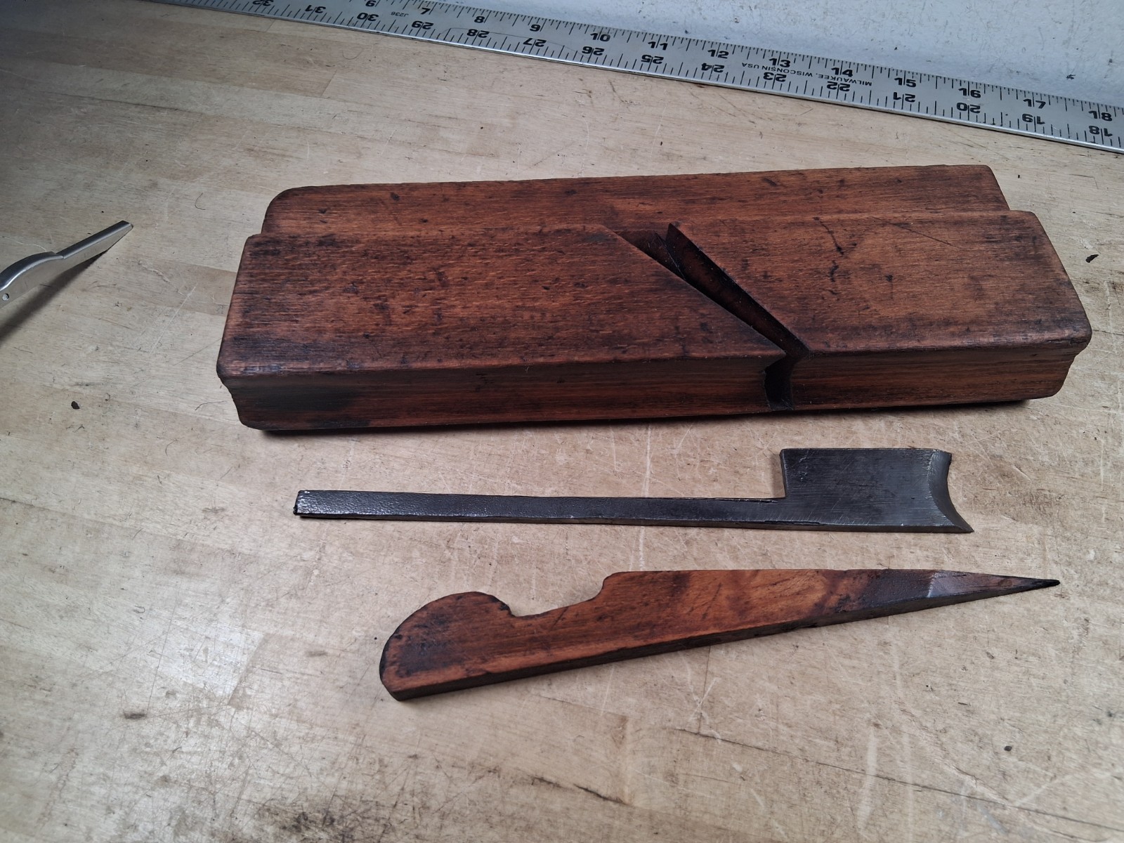J. Denison, Winthrop, CT., circa 1840. Nice Hollow Plane.