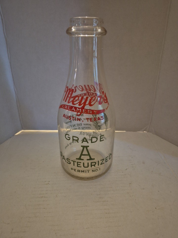 Vintage Myers\' Creamery Austin Texas Milk Bottle 1 quart