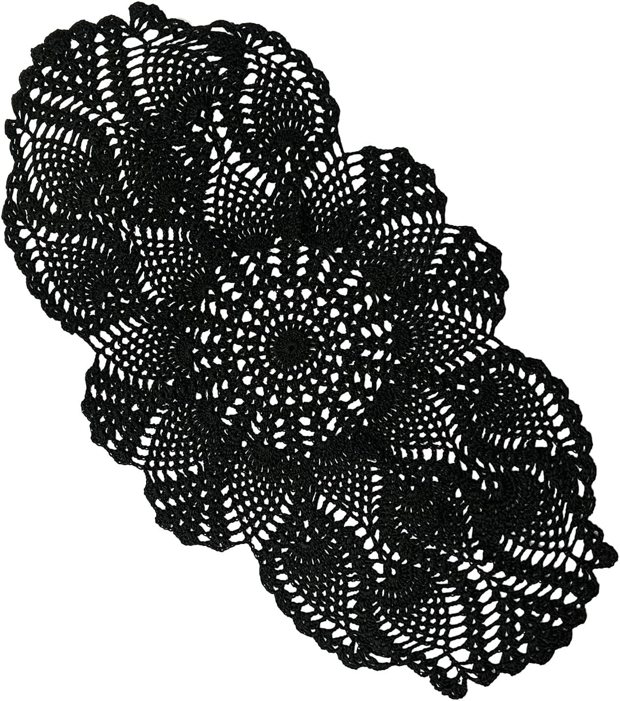 Oval Lace Doilies Crochet Table Placemats Handmade Round Knitted Doily for So...