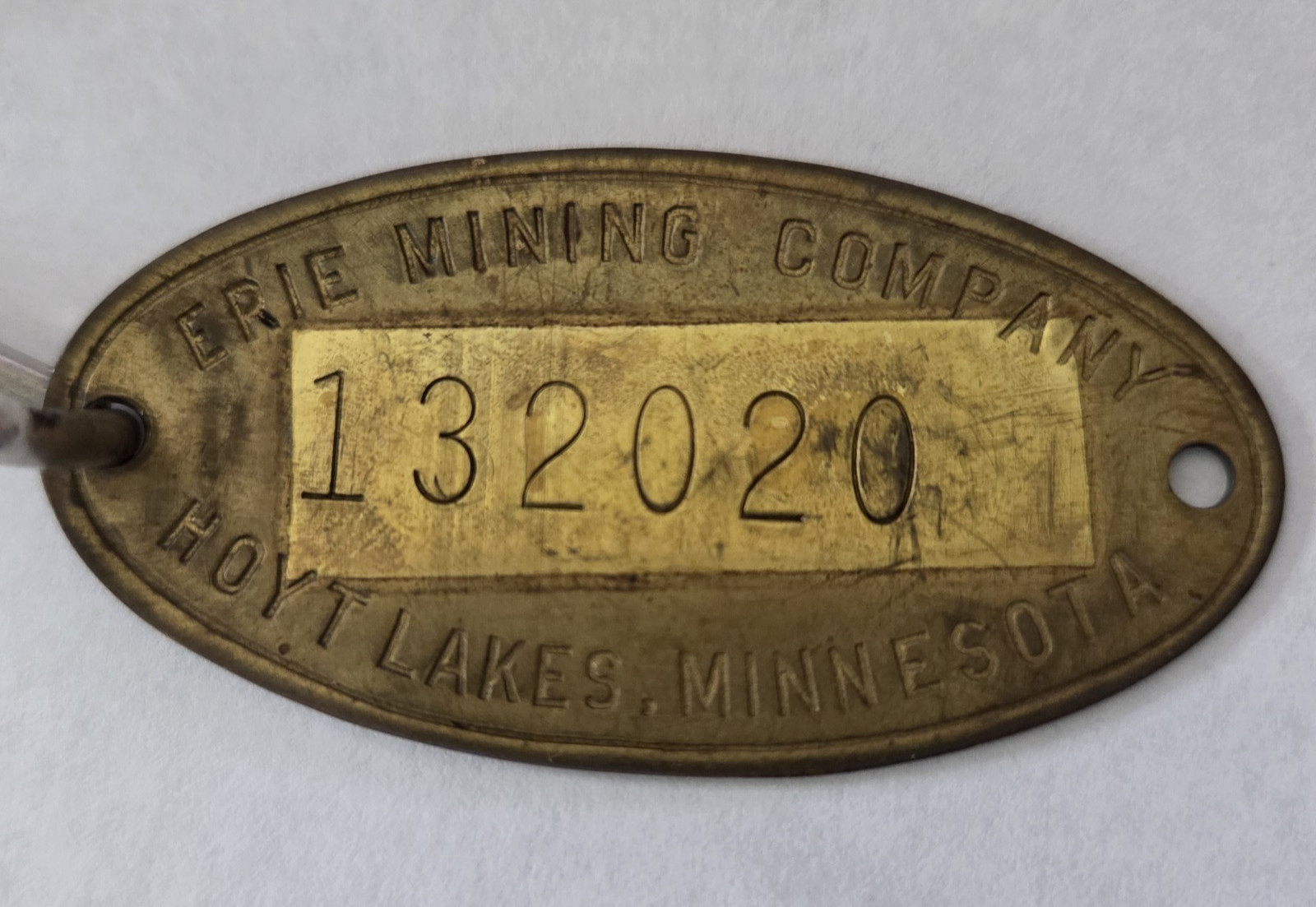 Antique ERIE MINING COMPANY Brass Numbered Key Emloyee Tag Hoyt Lakes MN Antique ERIE MINING COMPANY Brass Numbered Key Emloyee Tag Hoyt Lakes MN