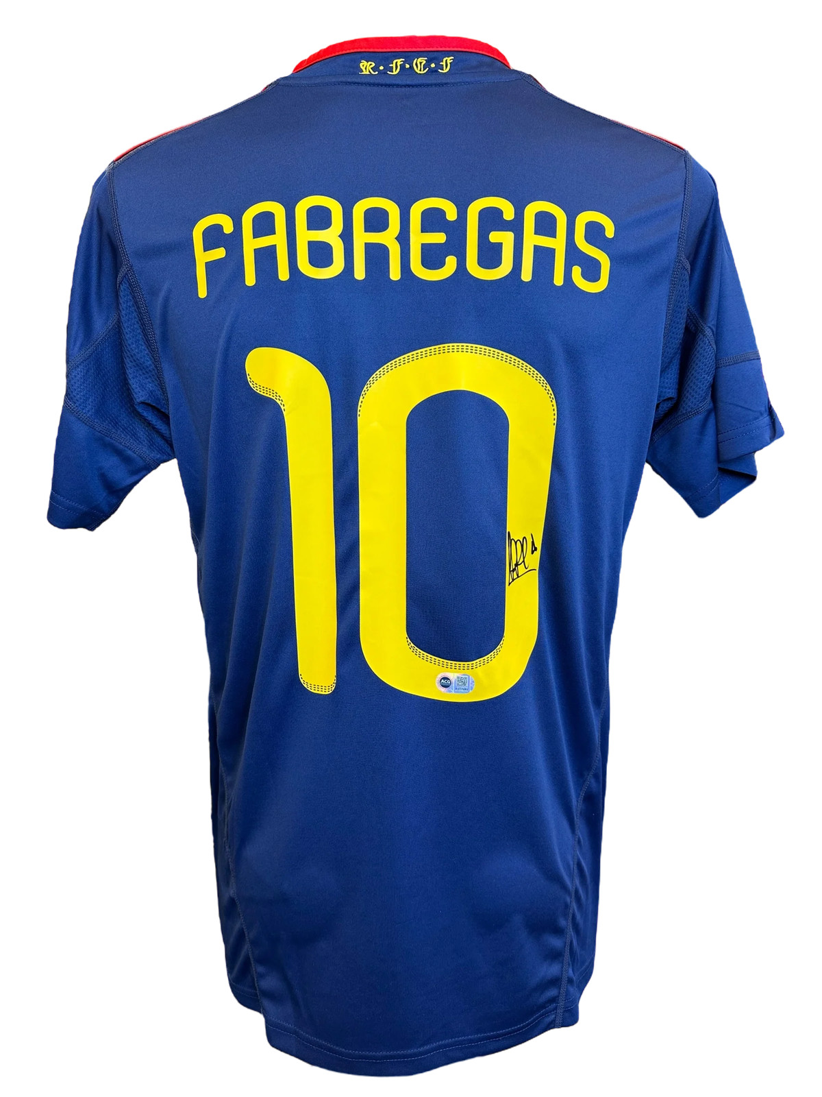 CESC FABREGAS SIGNED SPAIN WORLD CUP WIN 2010 AWAY SHIRT (ACG CERT AG17282)