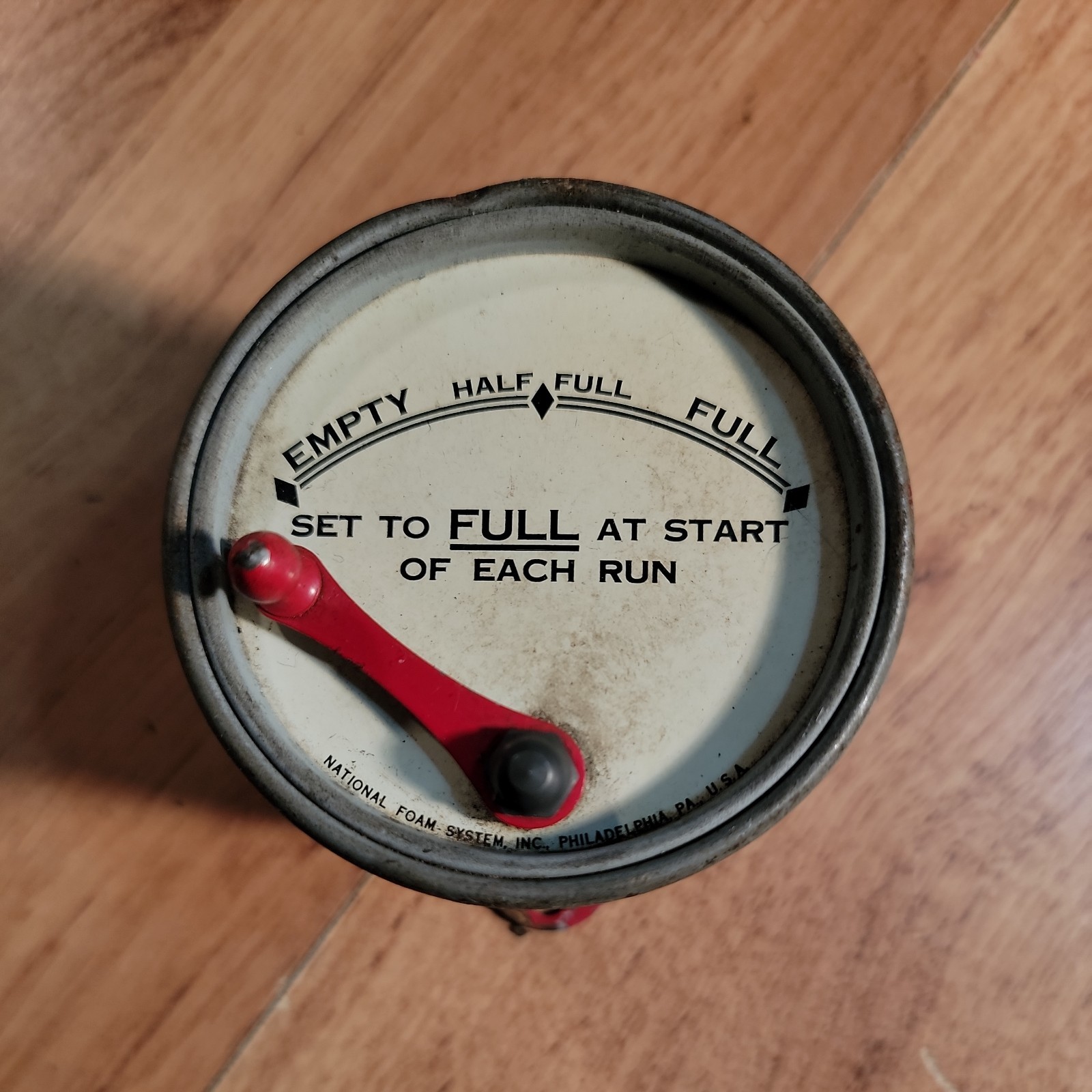 Vintage NATIONAL FOAM SYSTEMS Fire Hose Foam Gauge Timer Metal Philadelphia PA