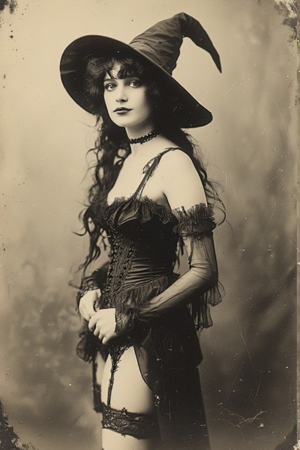 Vintage Witch 1920s Pin Up Print 4x6 Photo