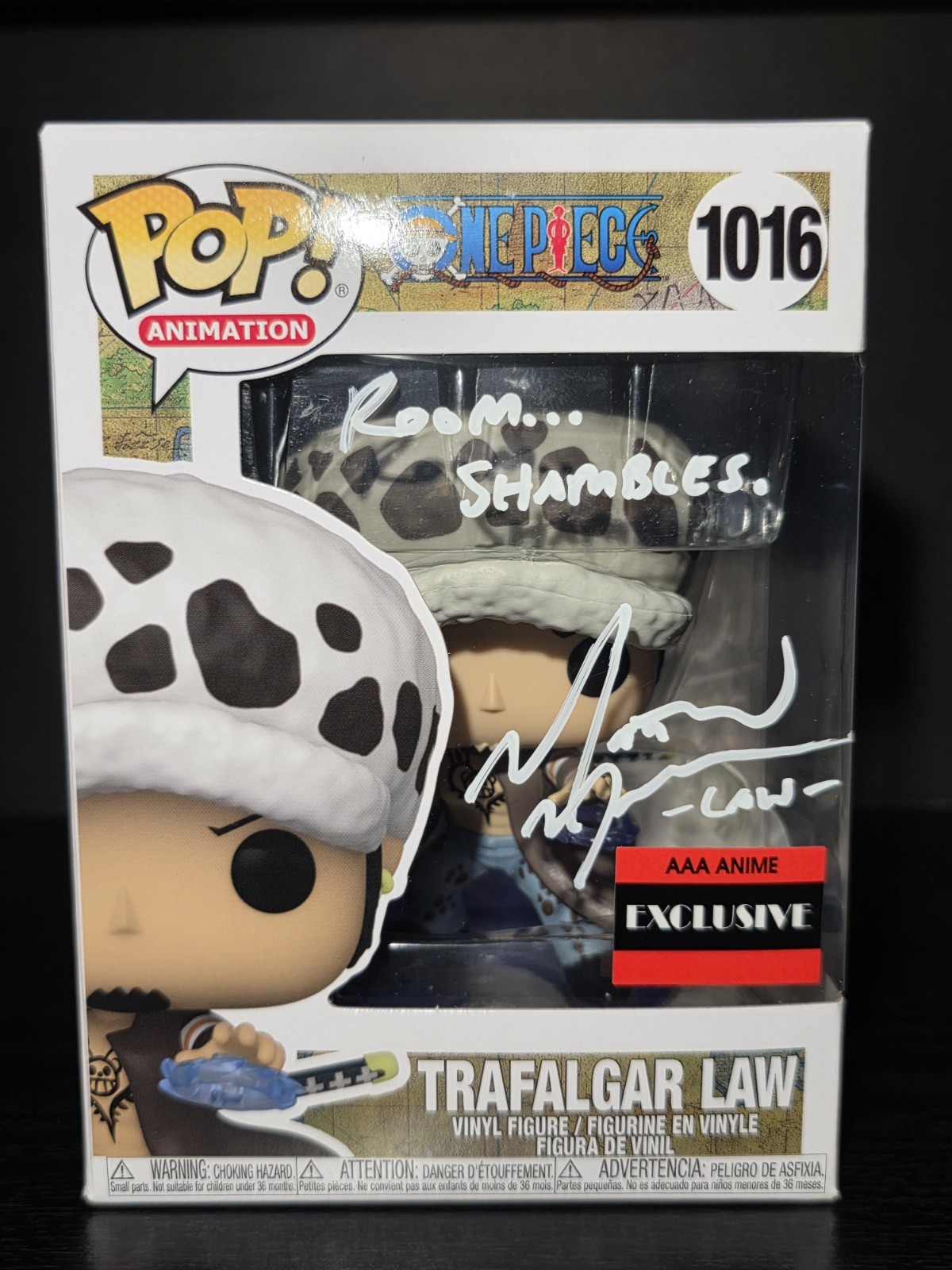Funko Pop One Piece- Trafalgar Law #1016 AAA Exclusive Autographed